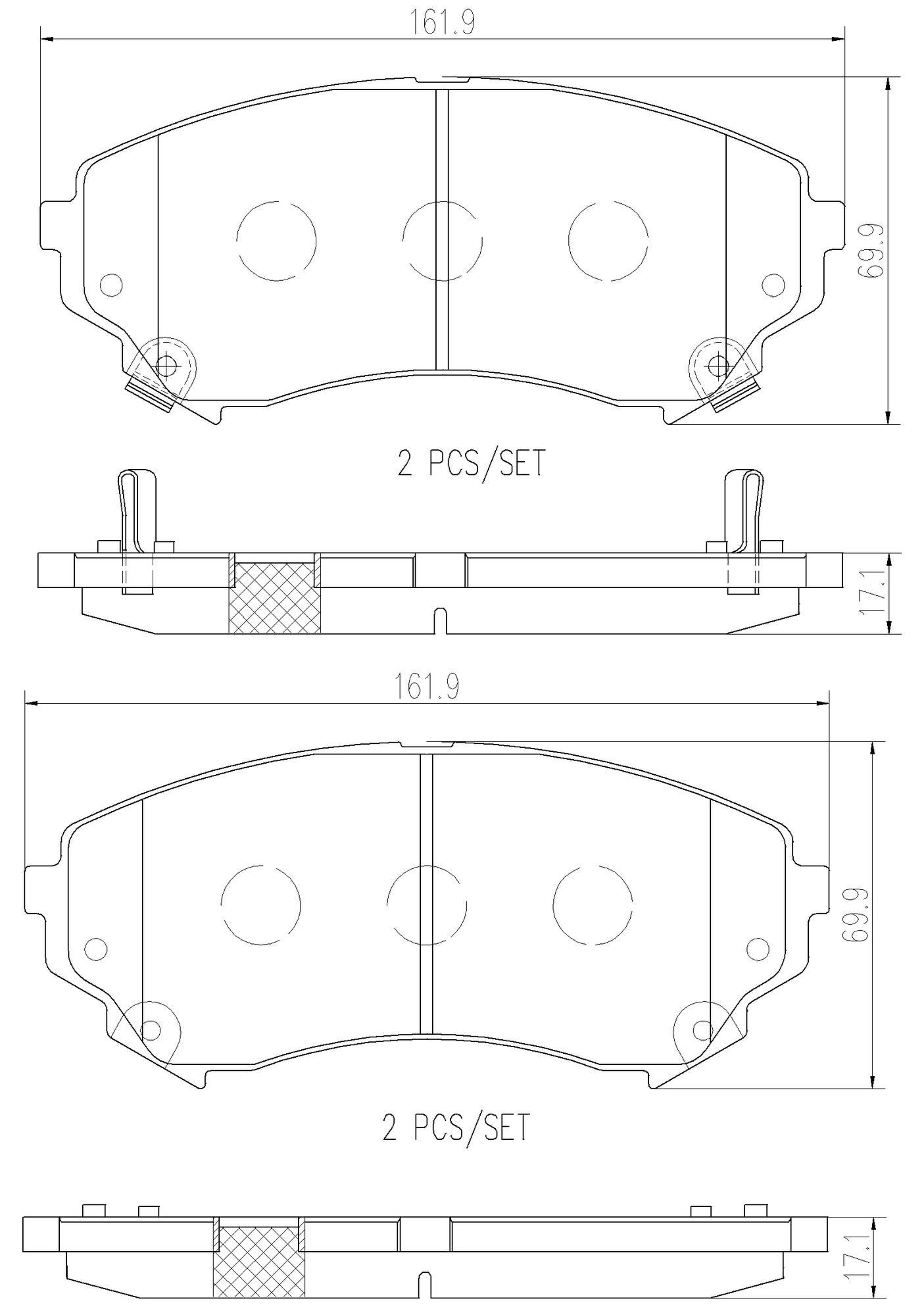 Cadillac Disc Brake Pad Set - Front (Ceramic) 843155574 Brembo