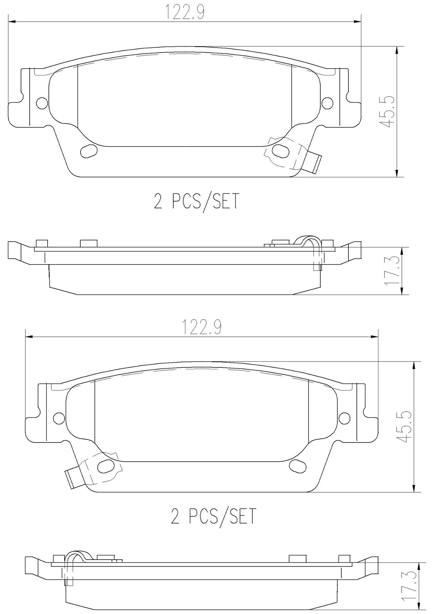 Cadillac Disc Brake Pad Set - Rear (Ceramic) 89047757 Brembo