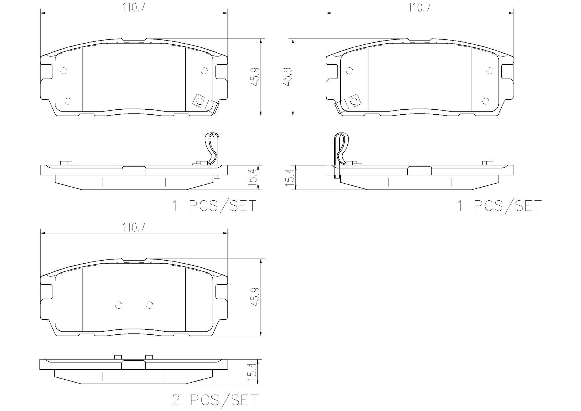 Chevrolet GMC Disc Brake Pad and Rotor Kit - Rear (303mm) (Ceramic) Brembo