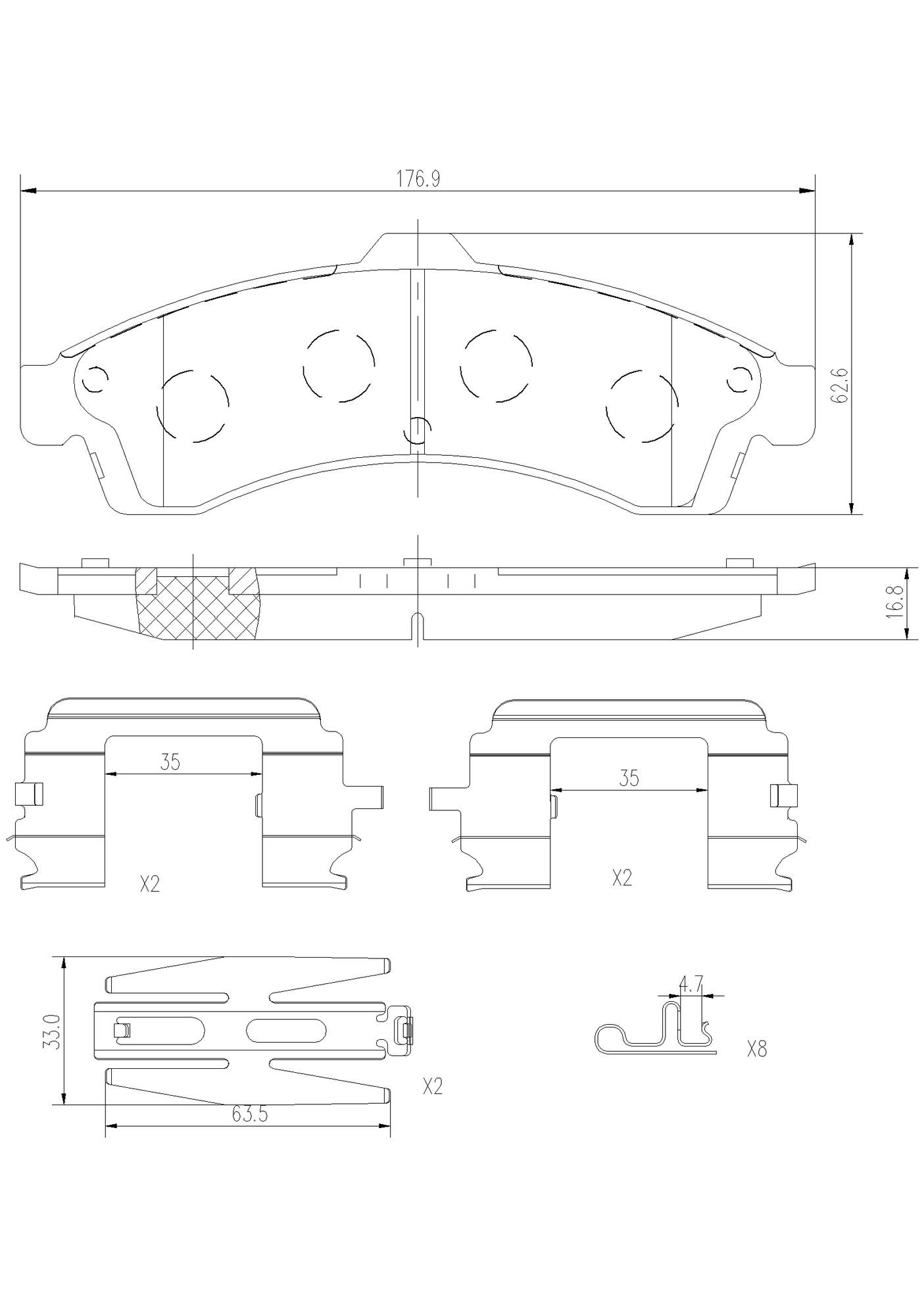 Buick Chevrolet Saab Disc Brake Pad Set - Front (Ceramic) 88964423 Brembo