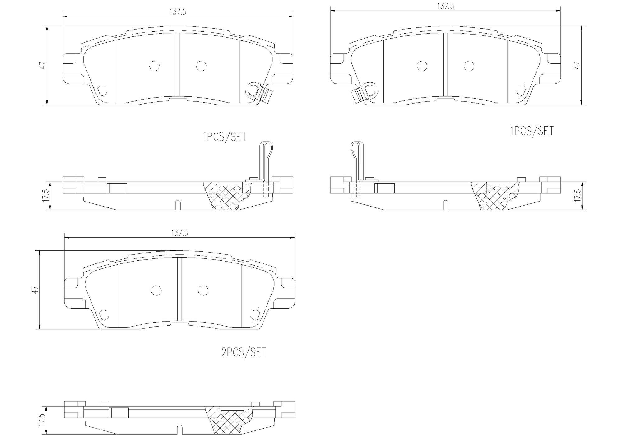 Buick Chevrolet Saab Disc Brake Pad Set - Rear (Ceramic) 89027184 Brembo