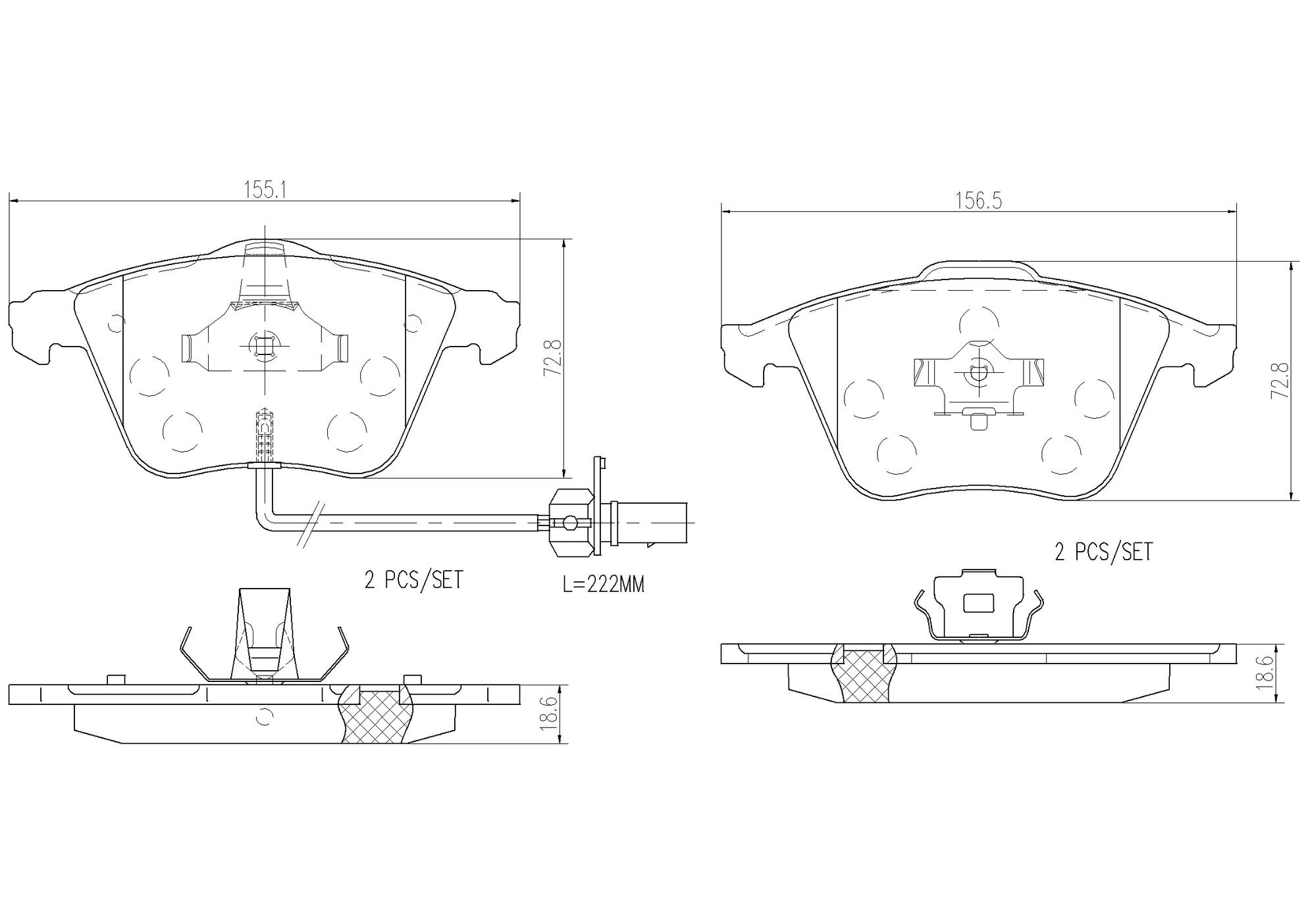 Volvo Mazda Disc Brake Pad Set - Front (Ceramic) 312121840 Brembo