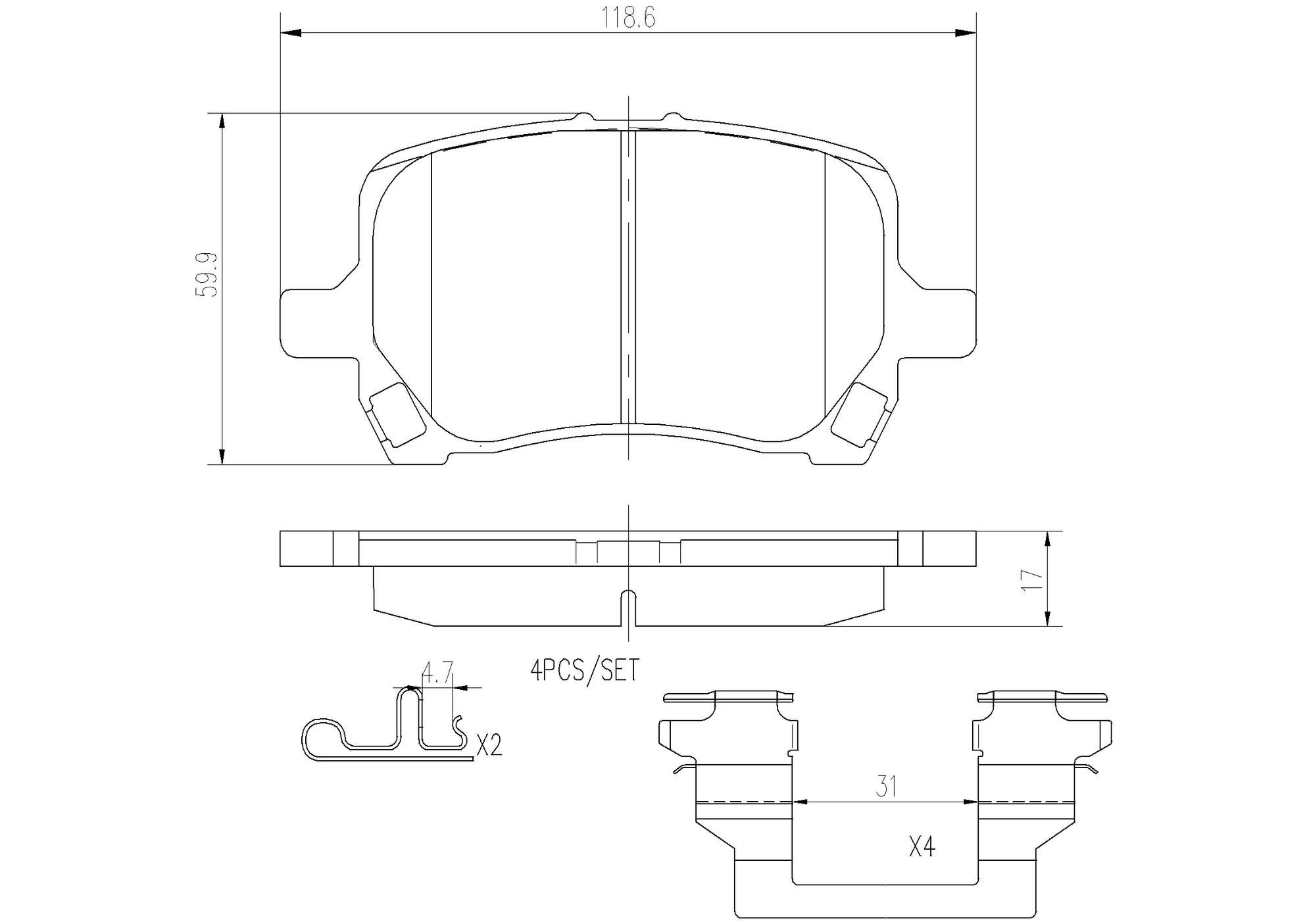 Chevrolet Pontiac Saturn Disc Brake Pad Set - Front (Ceramic) 25809846 Brembo