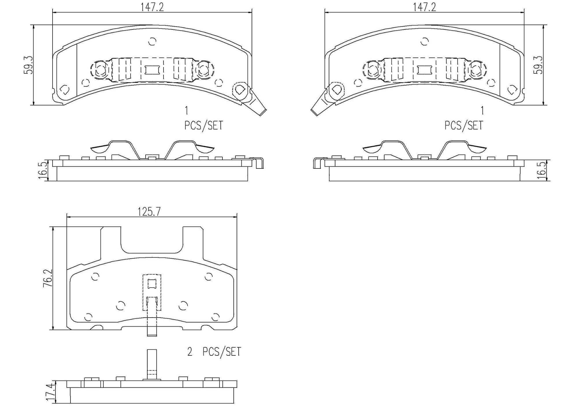 Cadillac Chevrolet Dodge Disc Brake Pad Set - Front (Ceramic) 89026844 Brembo