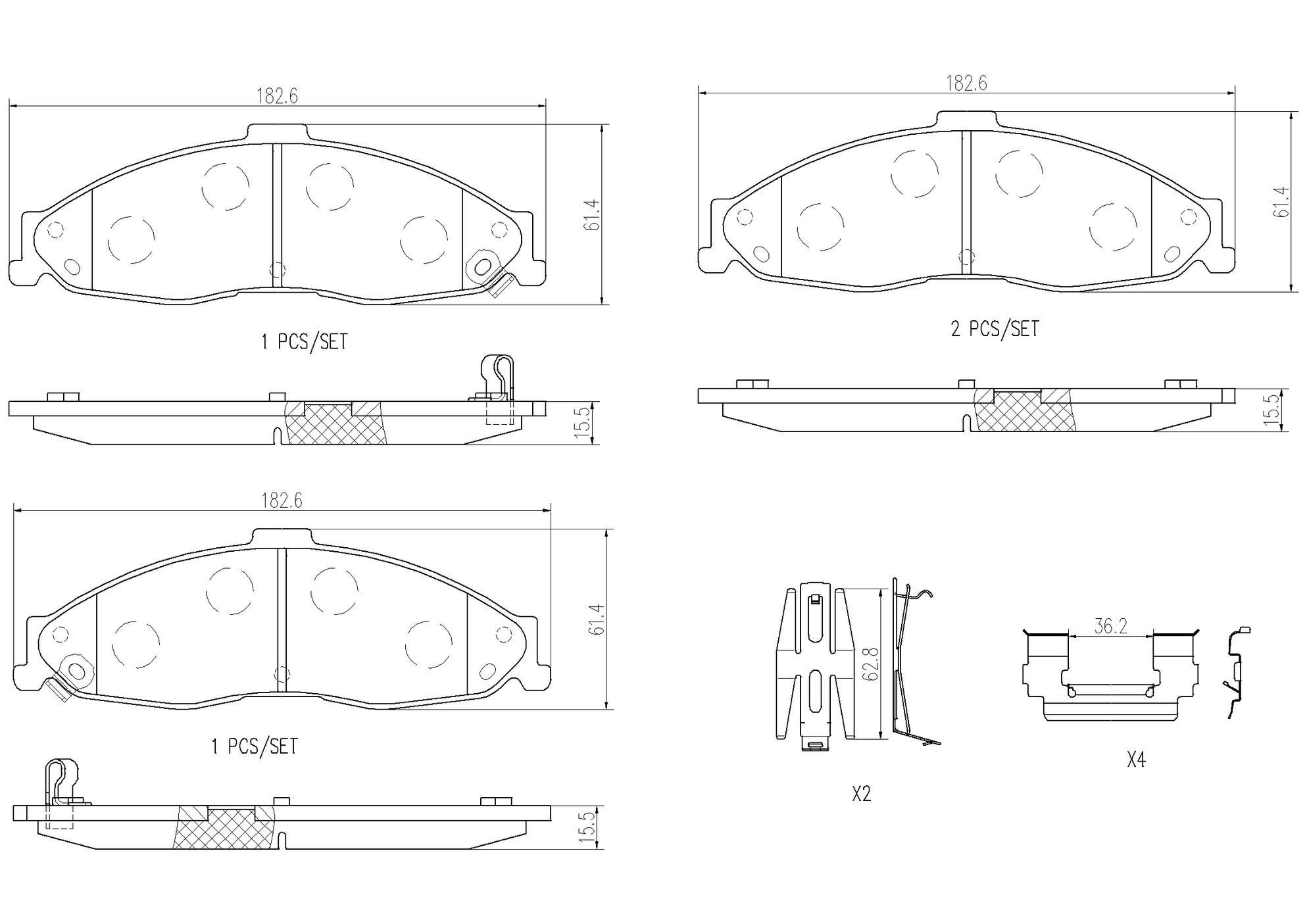 Chevrolet Pontiac Disc Brake Pad Set - Front (Ceramic) 18026298 Brembo