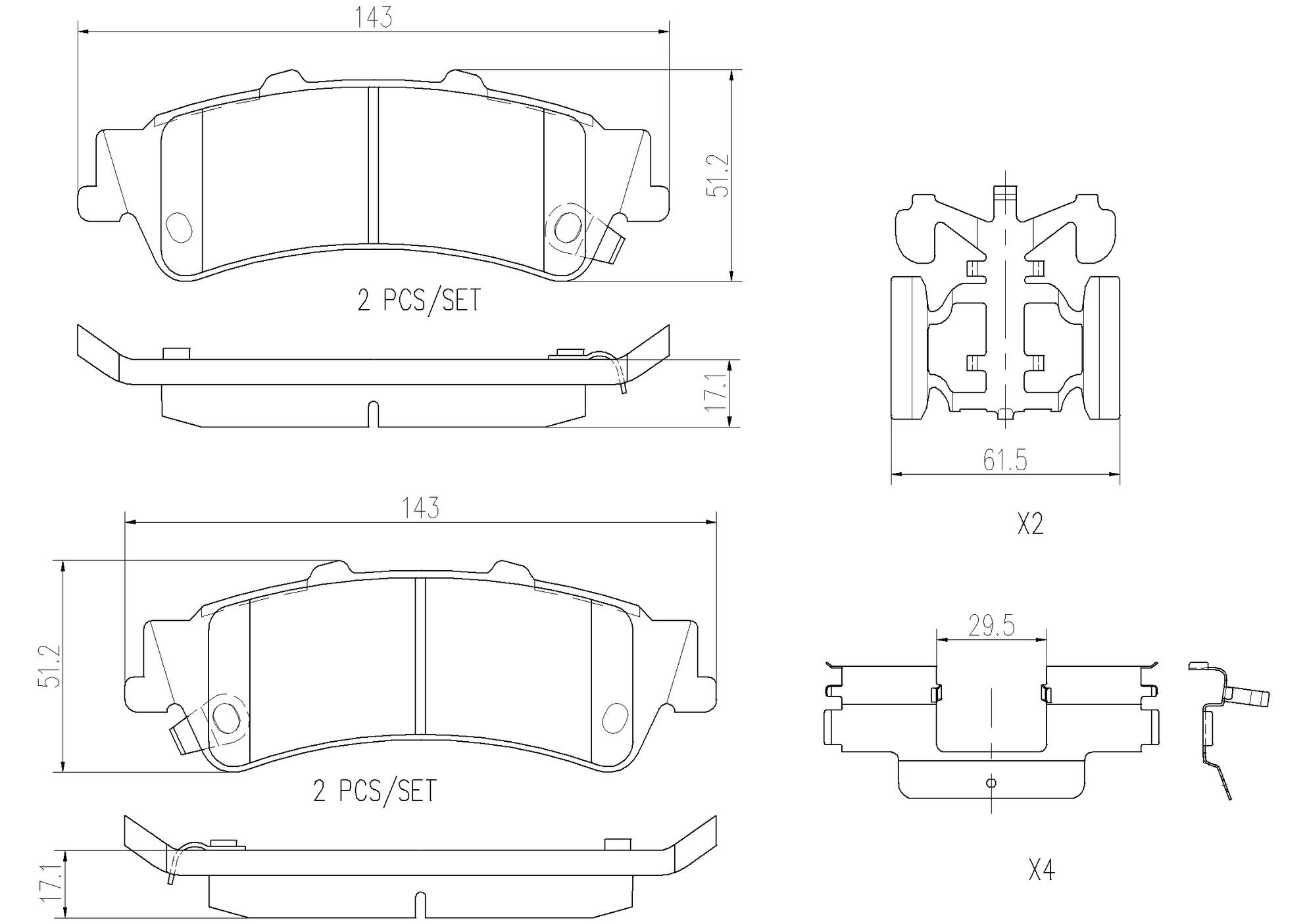 Chevrolet GMC Disc Brake Pad and Rotor Kit - Rear (330mm) (Ceramic) Brembo