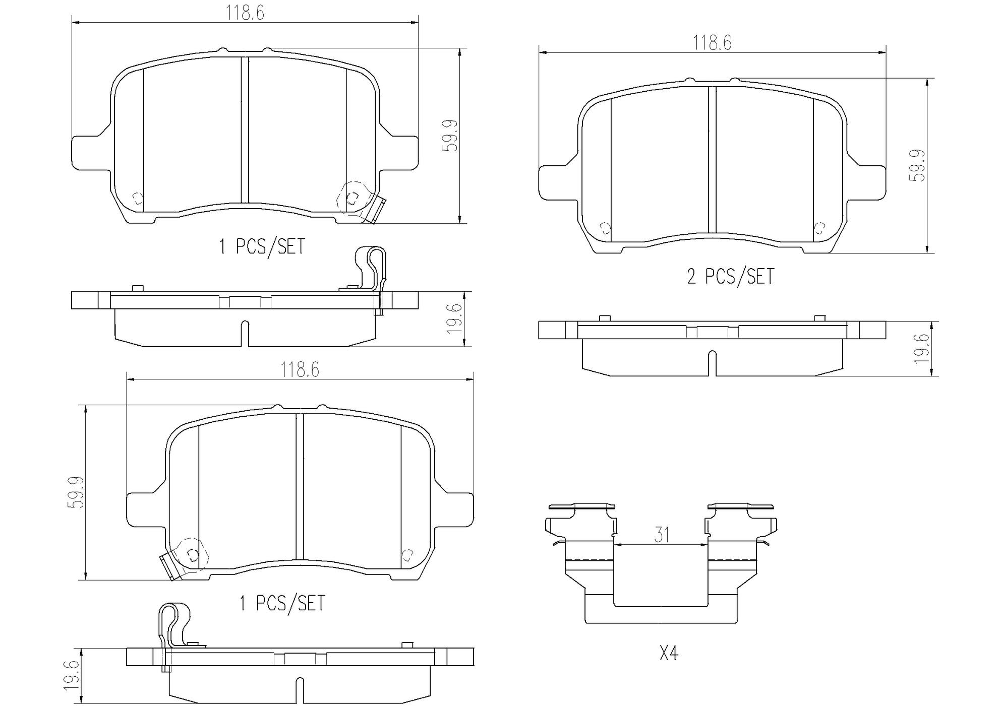 Chevrolet Pontiac Saturn Disc Brake Pad Set - Front (Ceramic) 22731037 Brembo