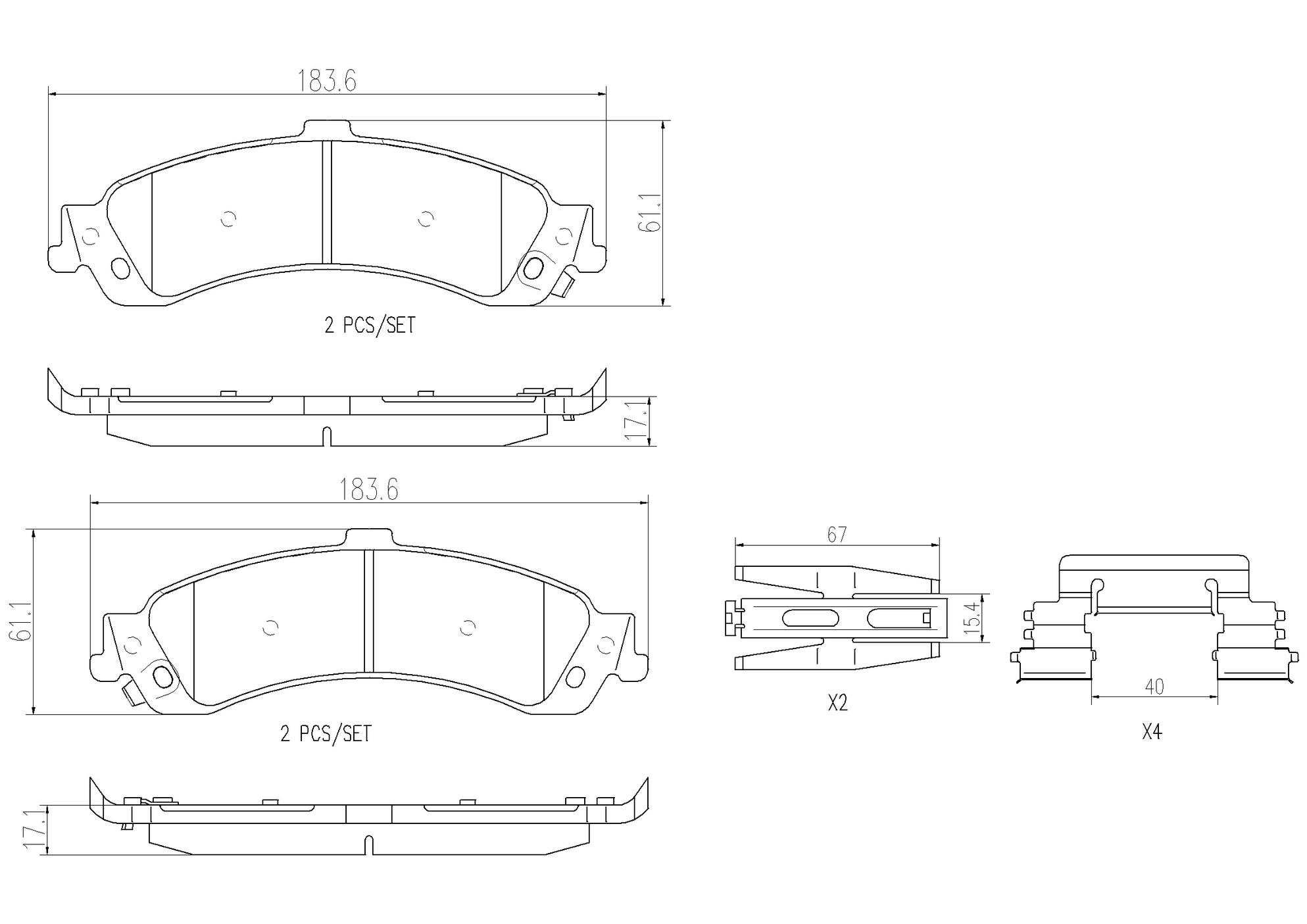 Cadillac Chevrolet GMC Disc Brake Pad Set - Rear (Ceramic) 88964192 Brembo