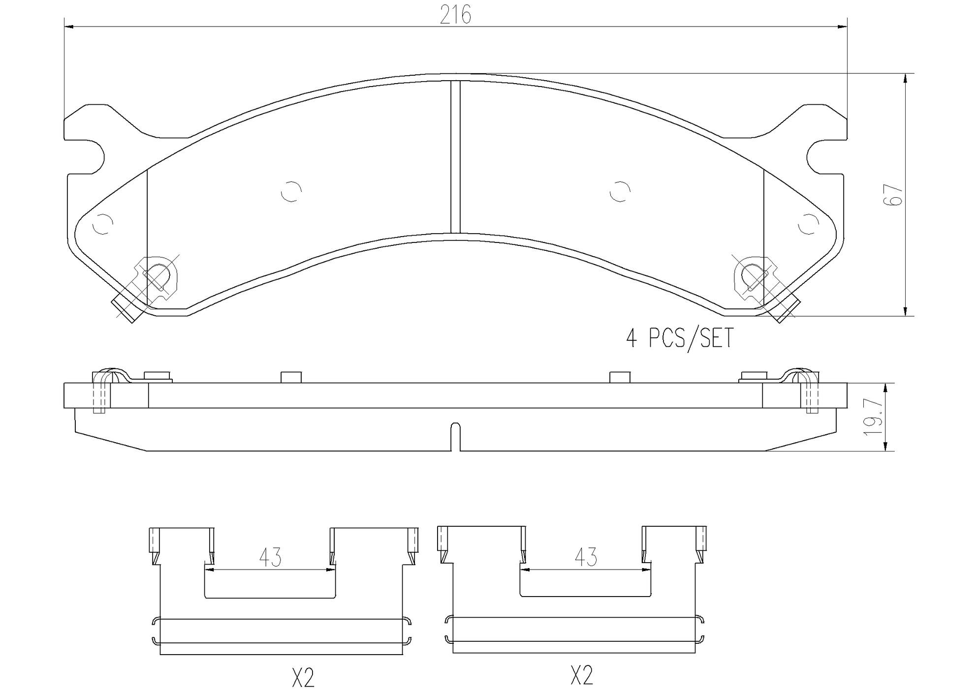 Chevrolet GMC Disc Brake Pad Set - Rear (Ceramic) 19210709 Brembo