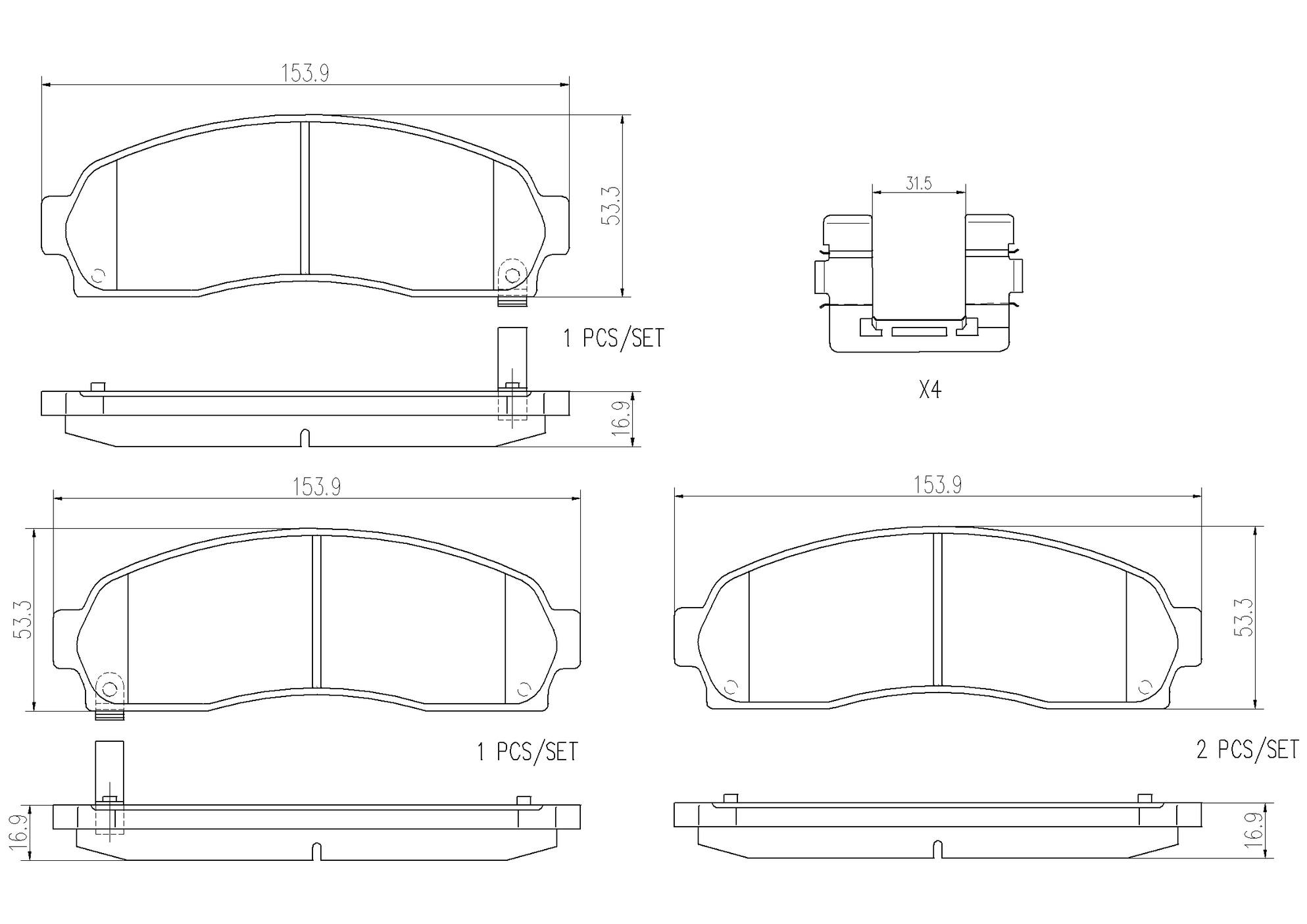 Chevrolet Pontiac Saturn Disc Brake Pad Set - Front (Ceramic) 21990460 Brembo