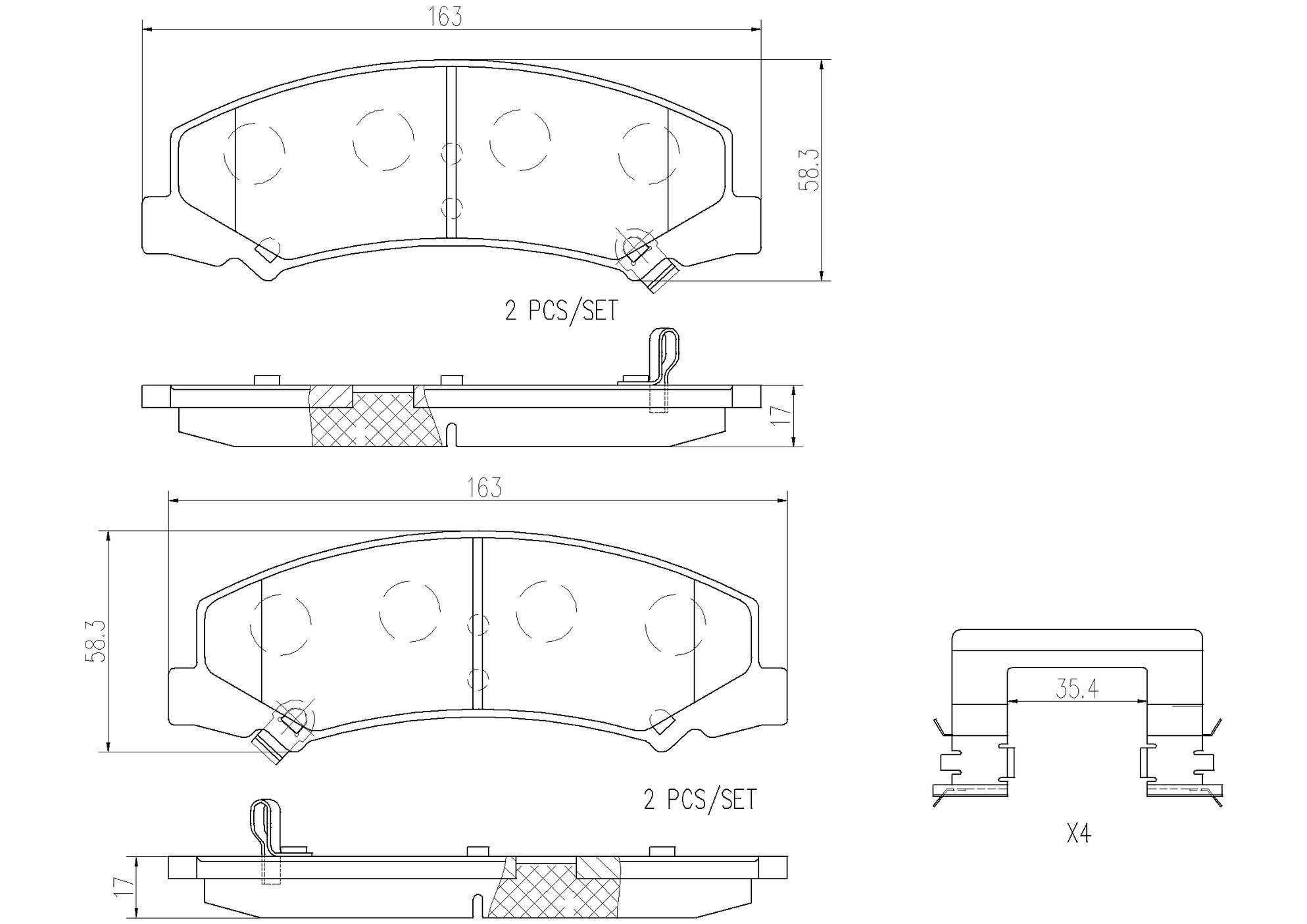 Buick Cadillac Chevrolet Disc Brake Pad Set - Front (Ceramic) 25996832 Brembo