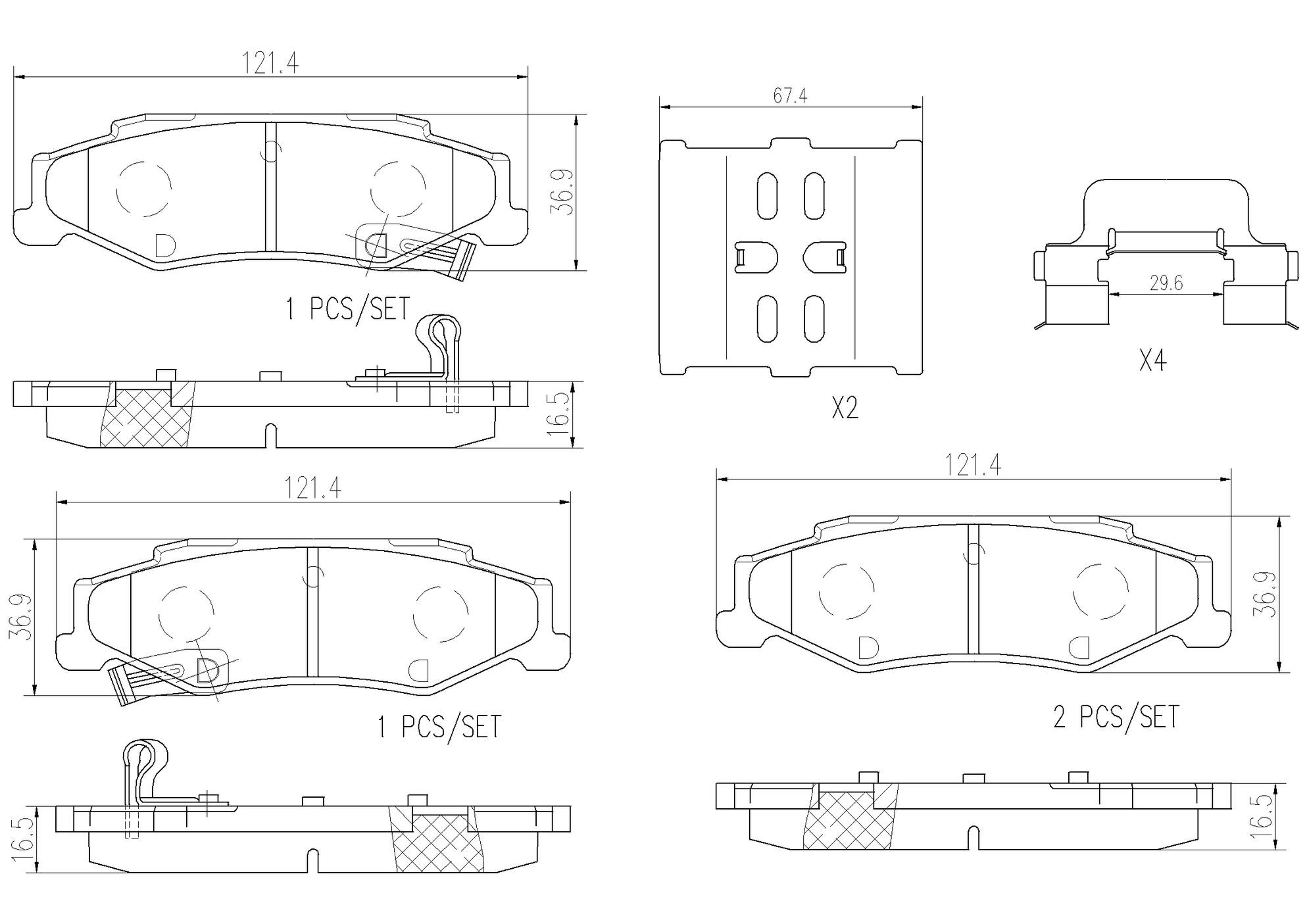 Cadillac Chevrolet Disc Brake Pad Set - Rear (Ceramic) 89026853 Brembo