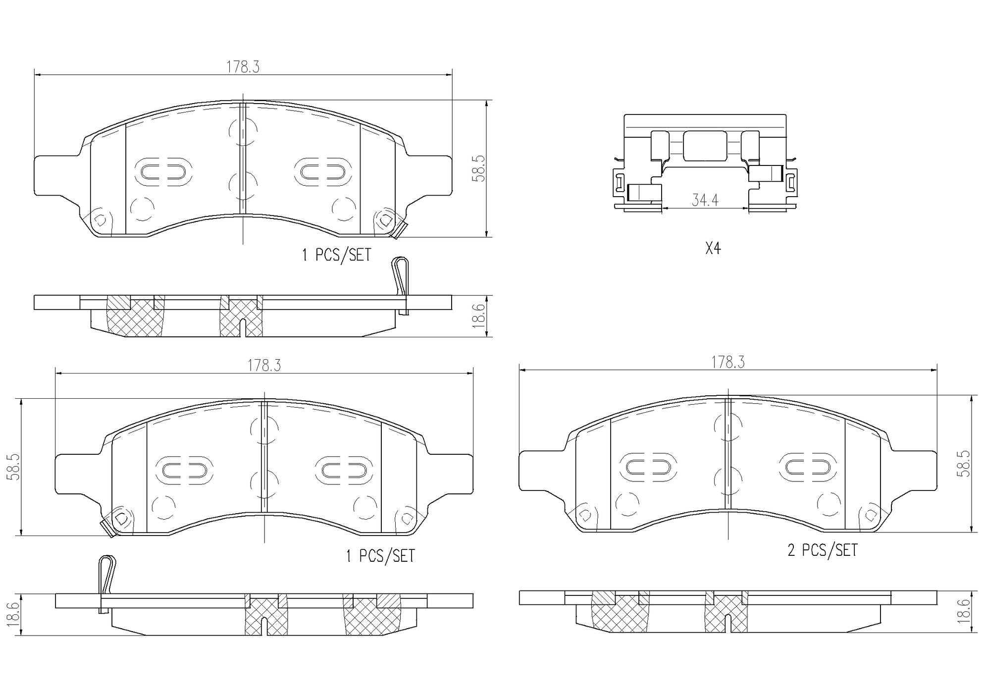 Buick Chevrolet Saab Disc Brake Pad Set - Front (Ceramic) 19178358 Brembo