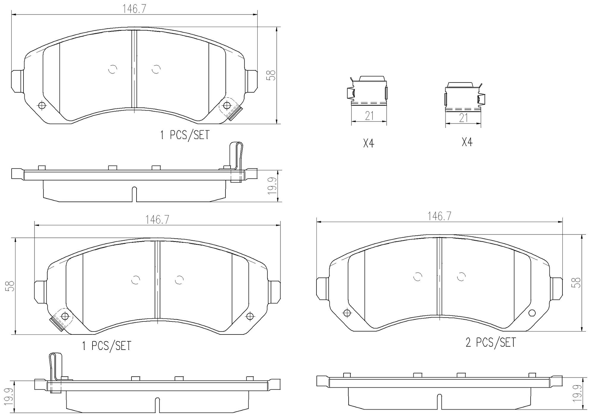 Buick Chevrolet Pontiac Disc Brake Pad Set - Front (Ceramic) 89047824 Brembo