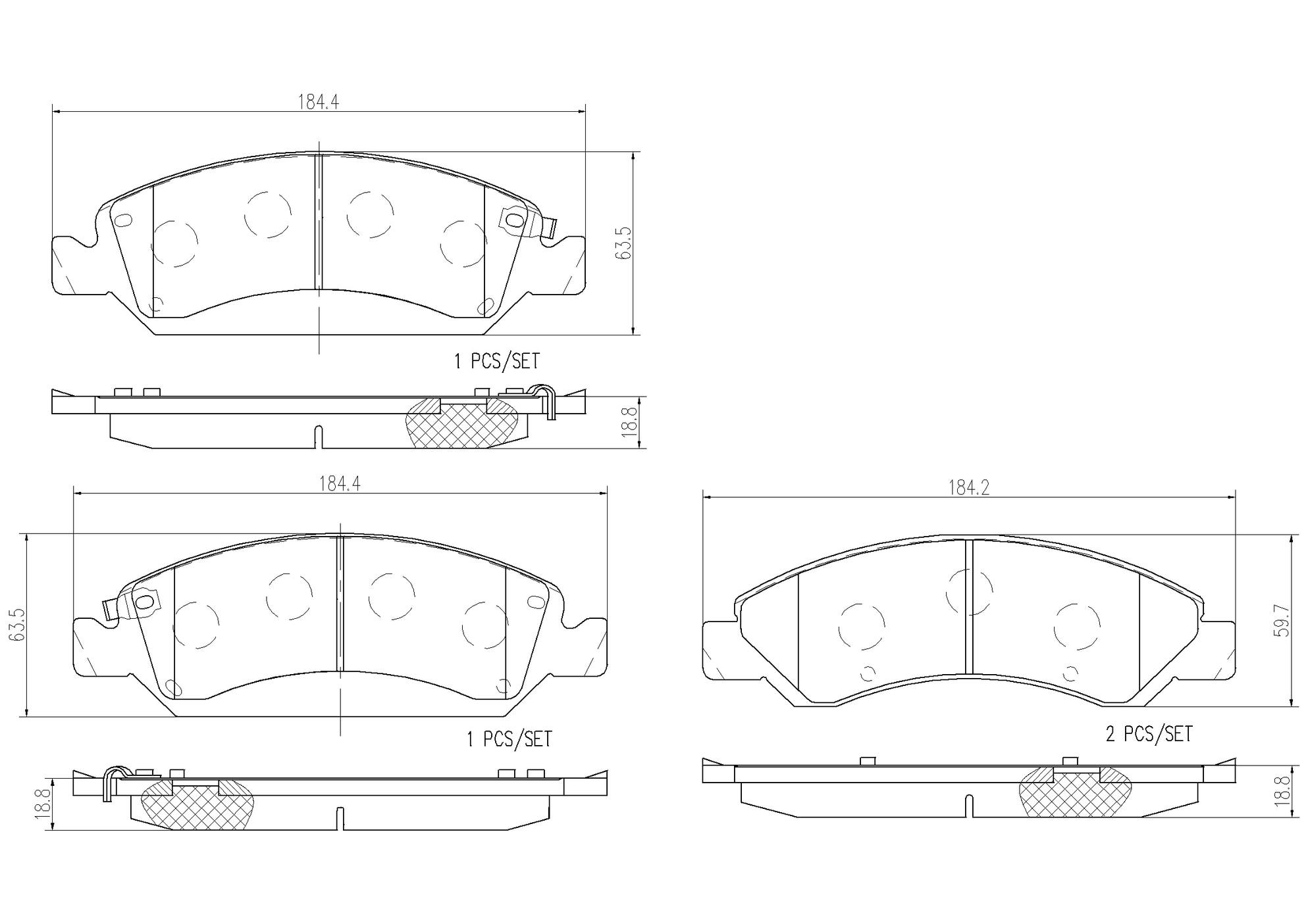 Chevrolet GMC Disc Brake Pad and Rotor Kit - Front (305mm) (Ceramic) Brembo