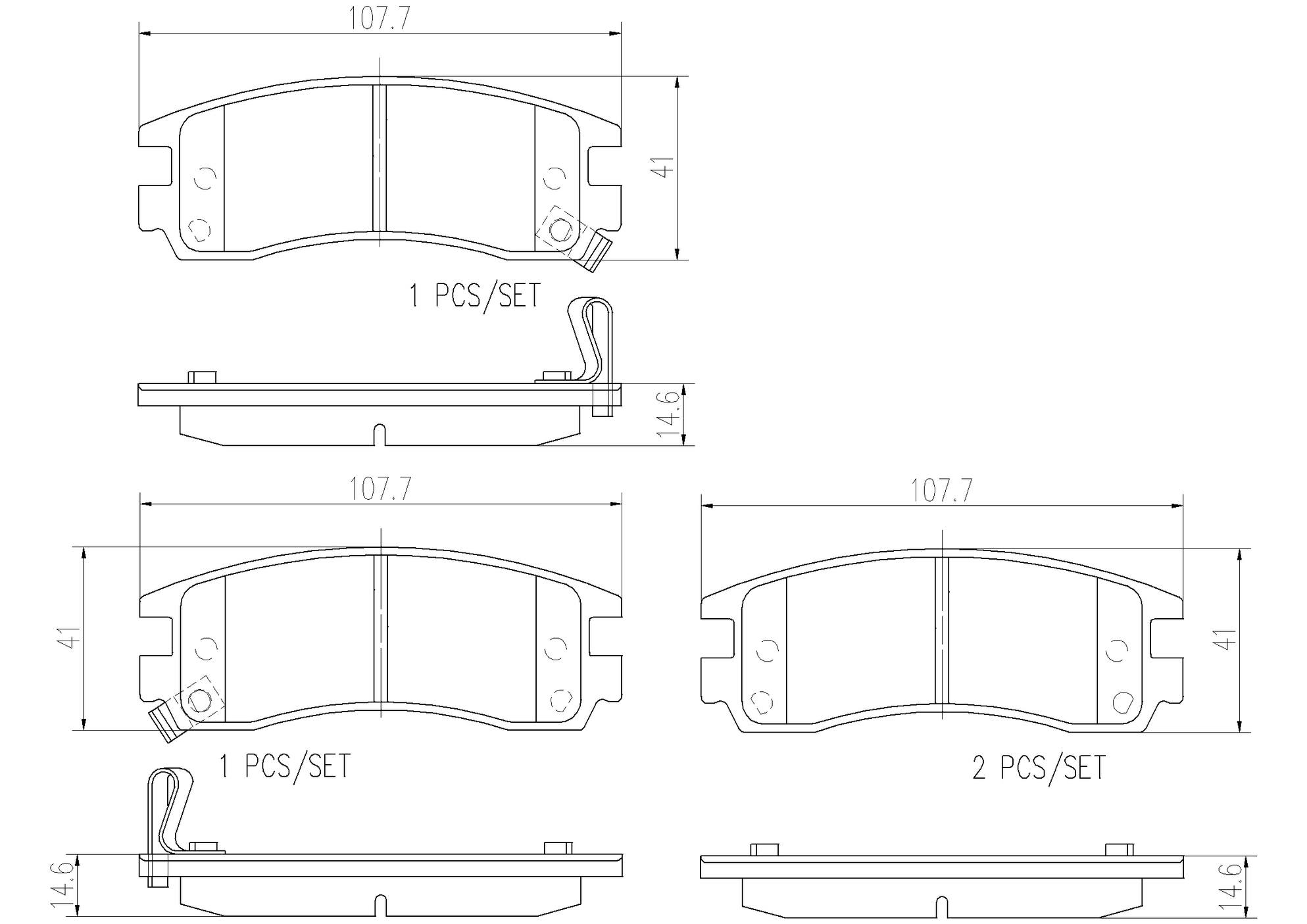 Buick Chevrolet Pontiac Disc Brake Pad Set - Rear (Ceramic) 18042417 Brembo