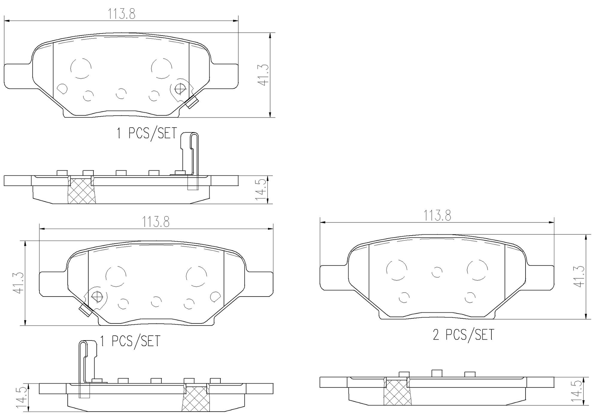 Chevrolet Pontiac Saturn Disc Brake Pad Set - Rear (Ceramic) 25864605 Brembo