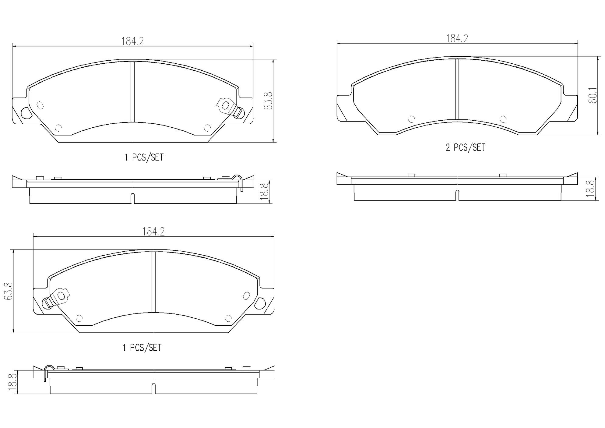 Chevrolet Disc Brake Pad Set - Front (Ceramic) 15863489 Brembo