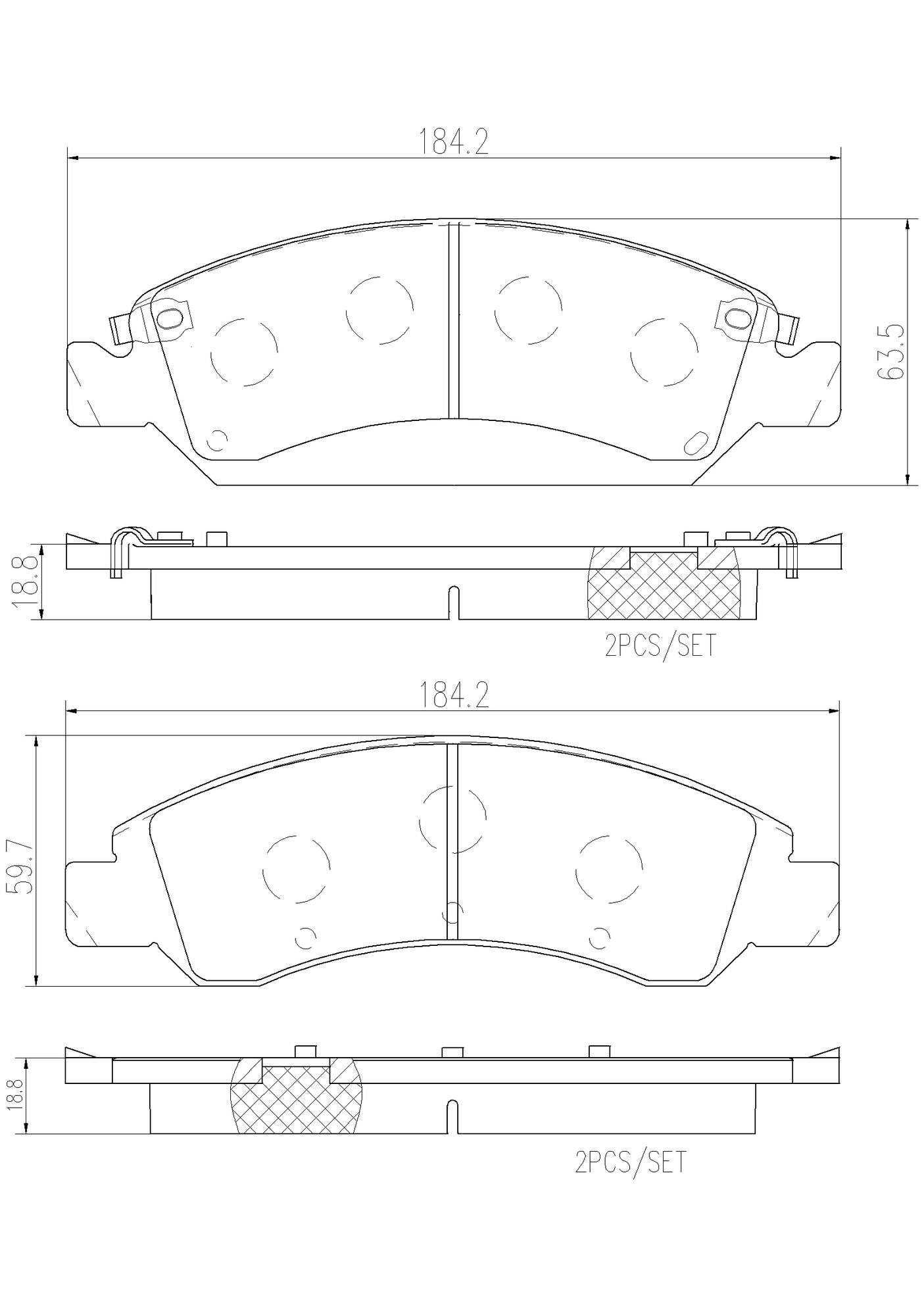 Chevrolet GMC Disc Brake Pad and Rotor Kit - Front (330mm) (Ceramic) Brembo