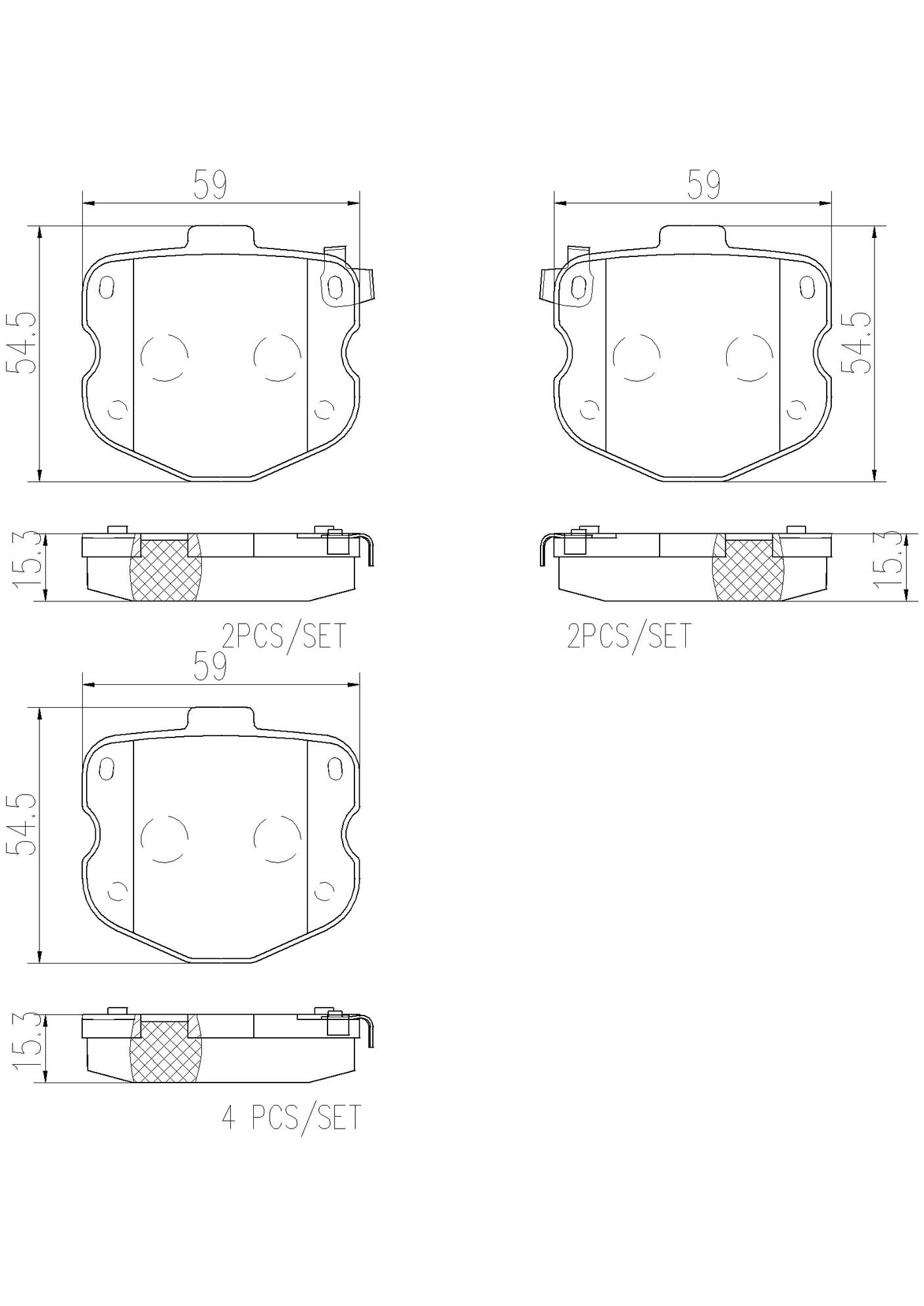 Chevrolet Disc Brake Pad Set - Rear (Ceramic) 19153020 Brembo