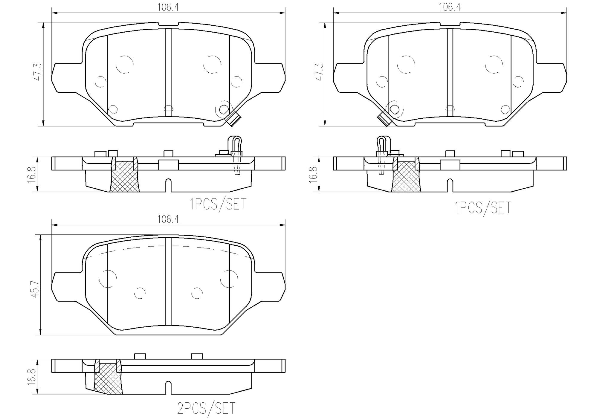 Buick Chevrolet Disc Brake Pad Set - Rear (Ceramic) 42676740 Brembo