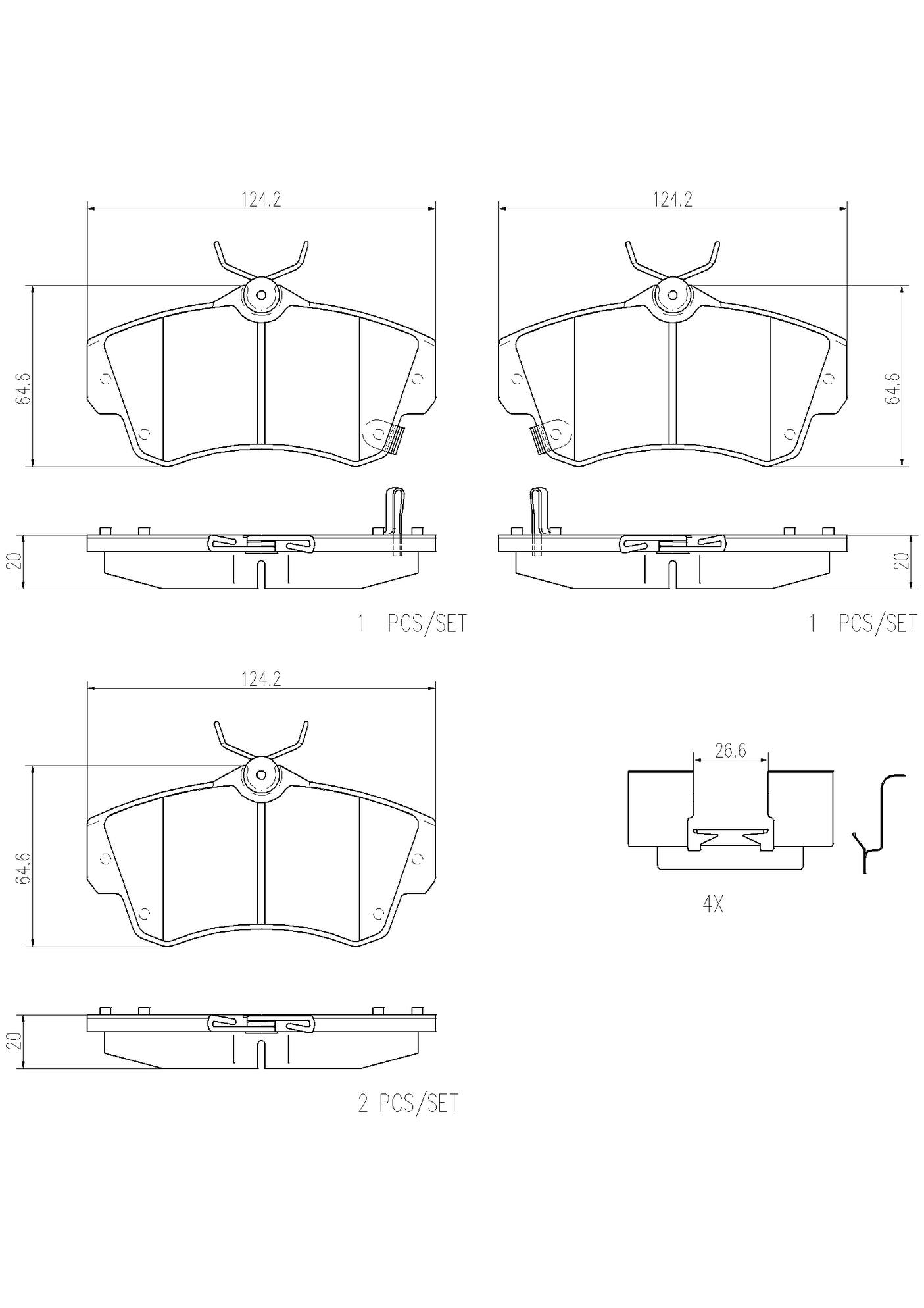 Chrysler Dodge Disc Brake Pad Set - Front (Ceramic) 5086364AB Brembo