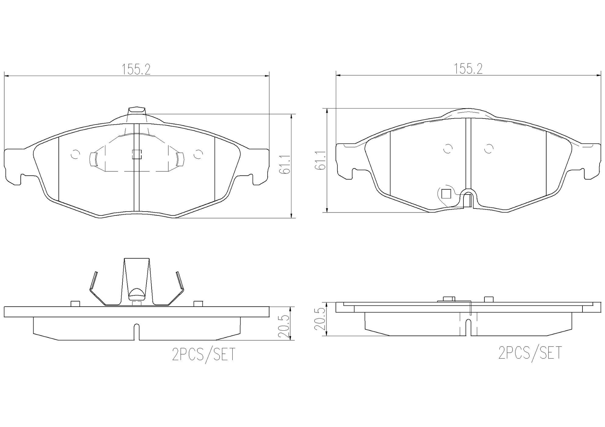 Chrysler Dodge Disc Brake Pad Set - Front (Ceramic) 5093021AA Brembo