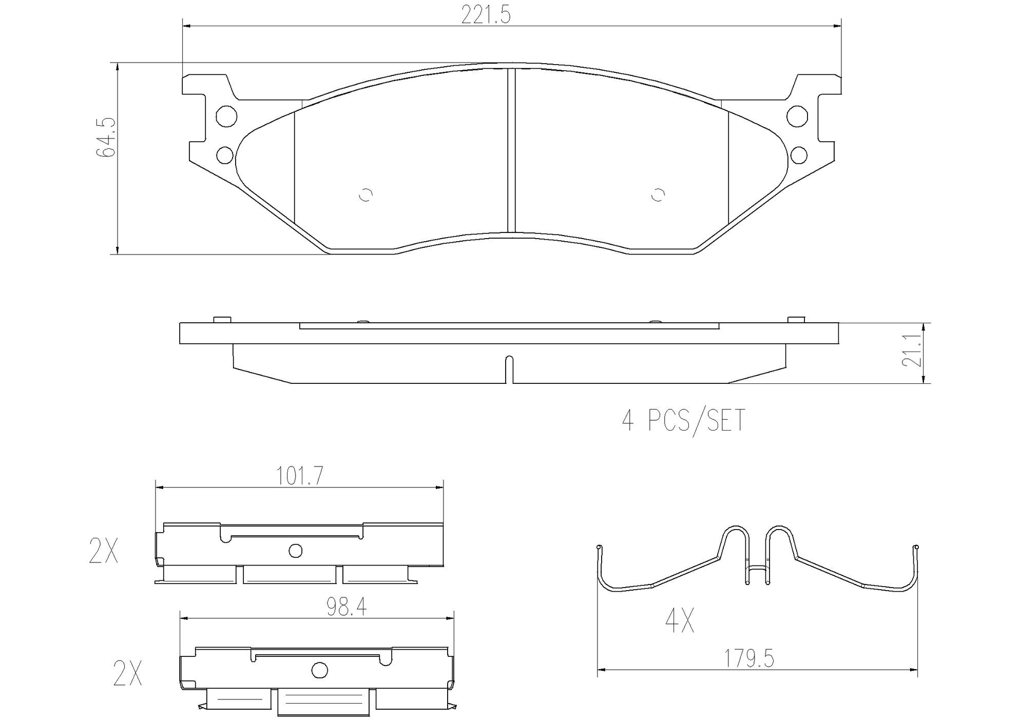 Ford Disc Brake Pad Set - Front (Ceramic) 9C3Z2001A Brembo