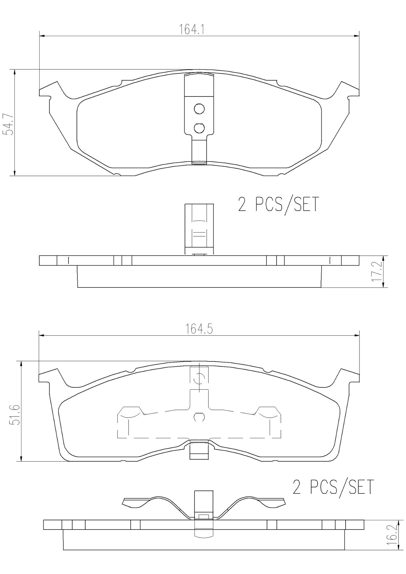 Dodge Chrysler Eagle Disc Brake Pad Set - Front (Ceramic) 5086167AA Brembo