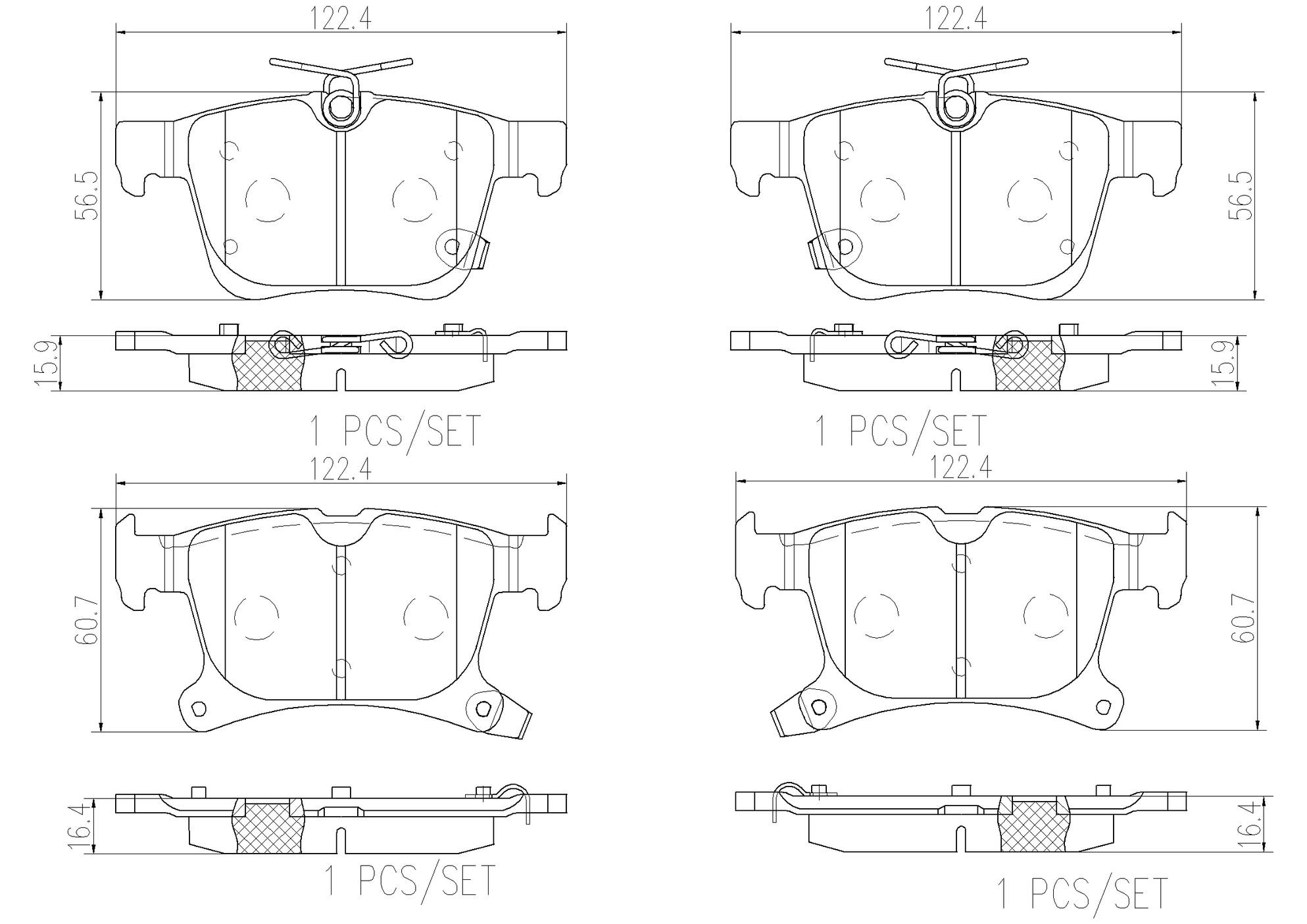 Chrysler Disc Brake Pad Set - Rear (Ceramic) 68318171AA Brembo