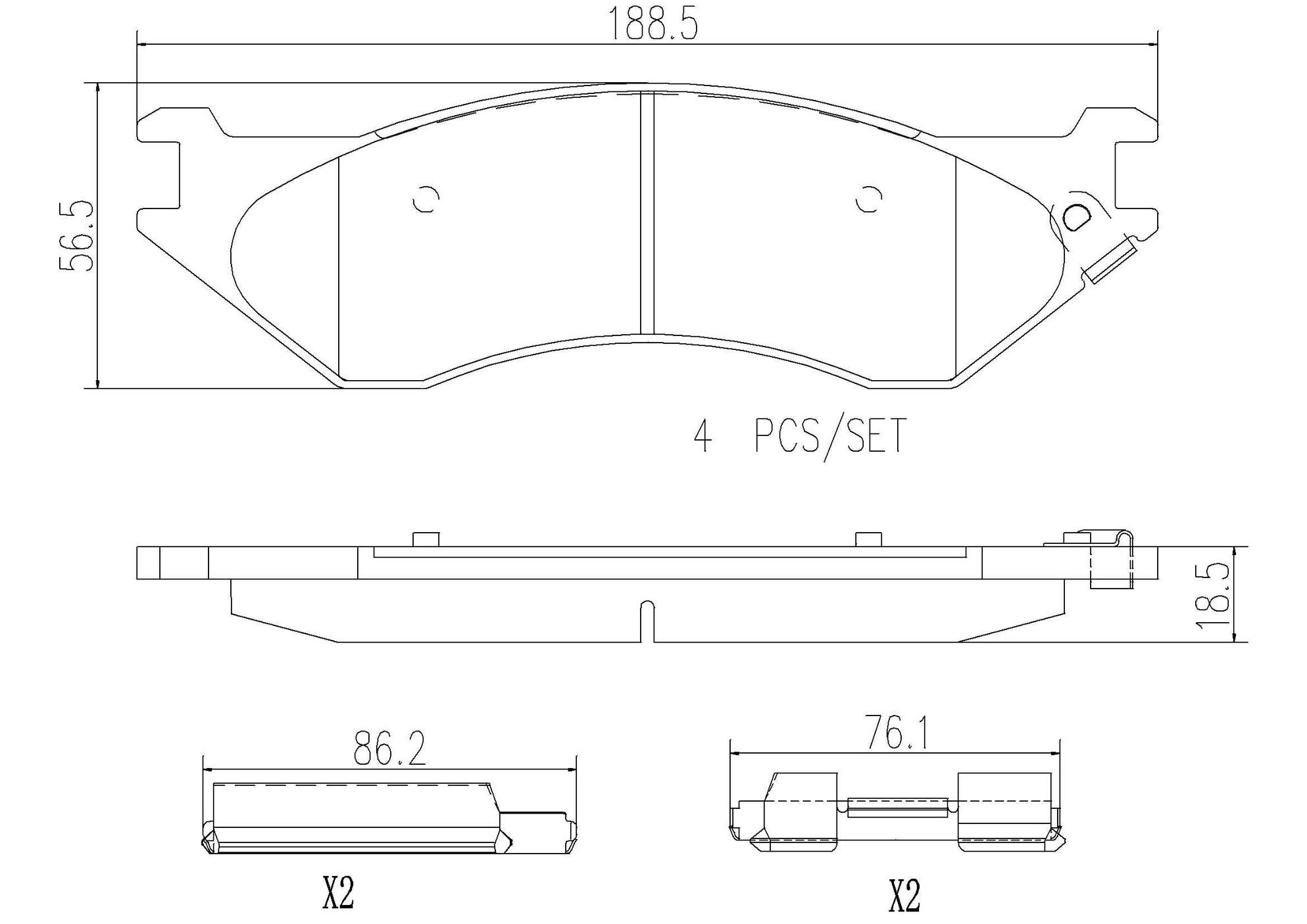 Dodge Disc Brake Pad Set - Front (Ceramic) 5080556AA Brembo