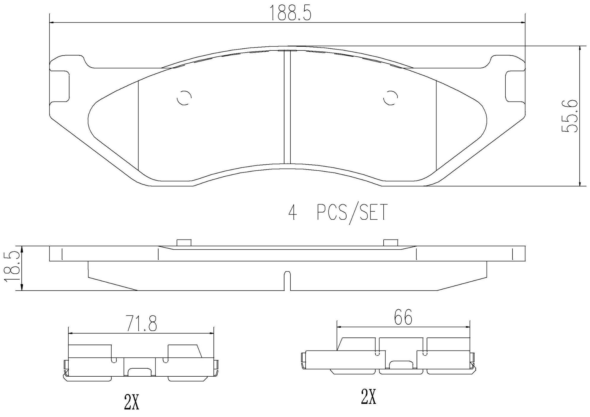 Dodge Disc Brake Pad Set - Front (Ceramic) 5080556AC Brembo