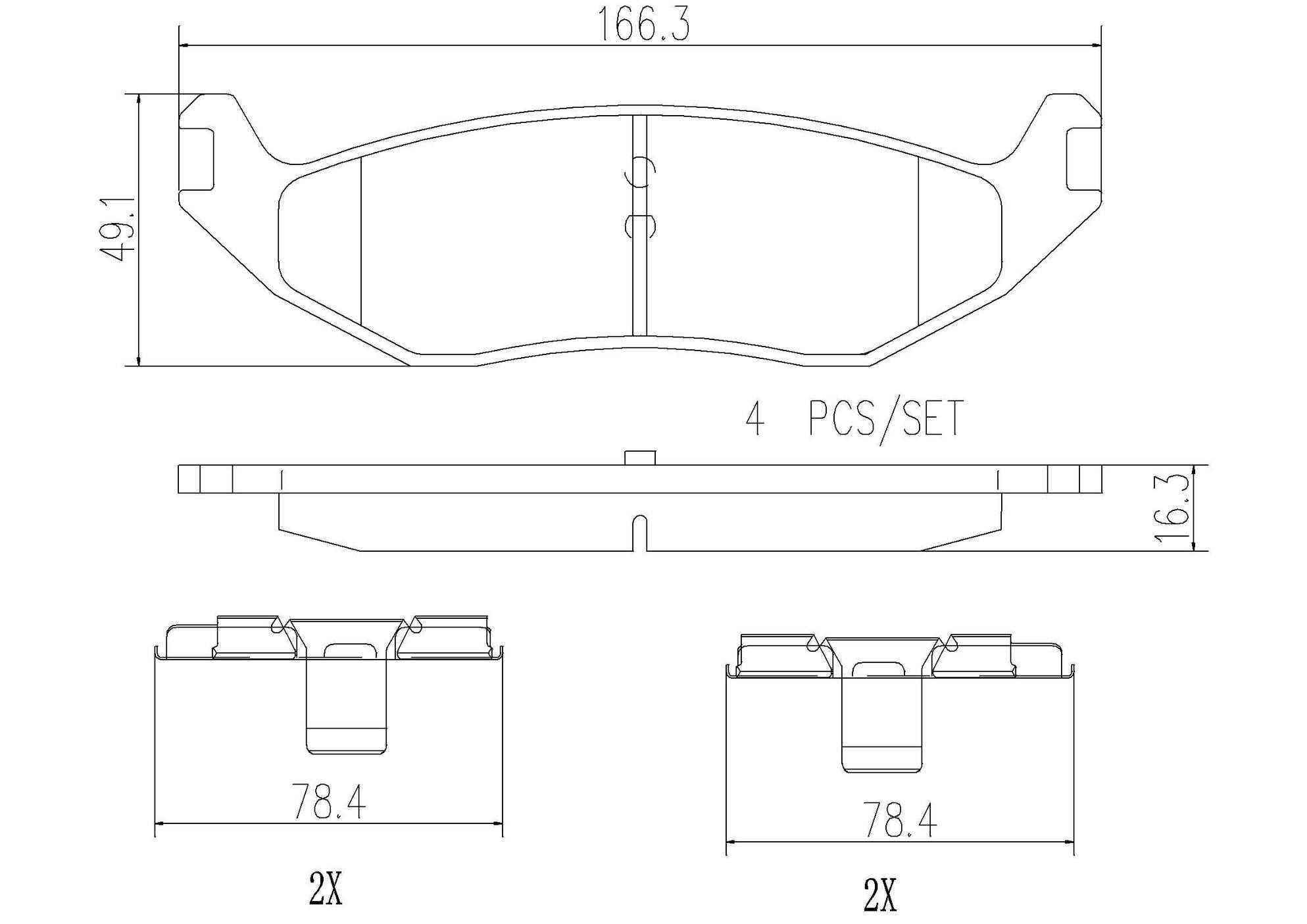 Ram Chrysler Dodge Disc Brake Pad Set - Rear (Ceramic) 68334863AA Brembo