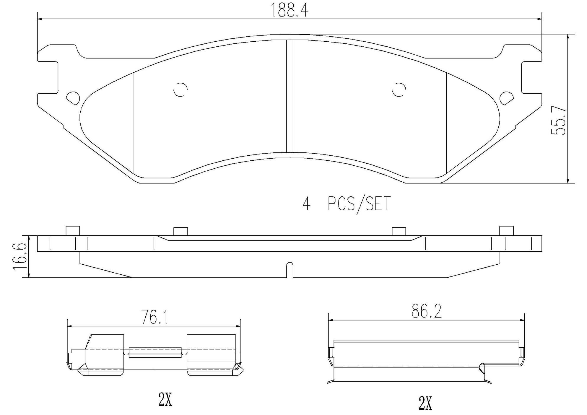 Dodge Disc Brake Pad Set - Front (Ceramic) 5018240AA Brembo