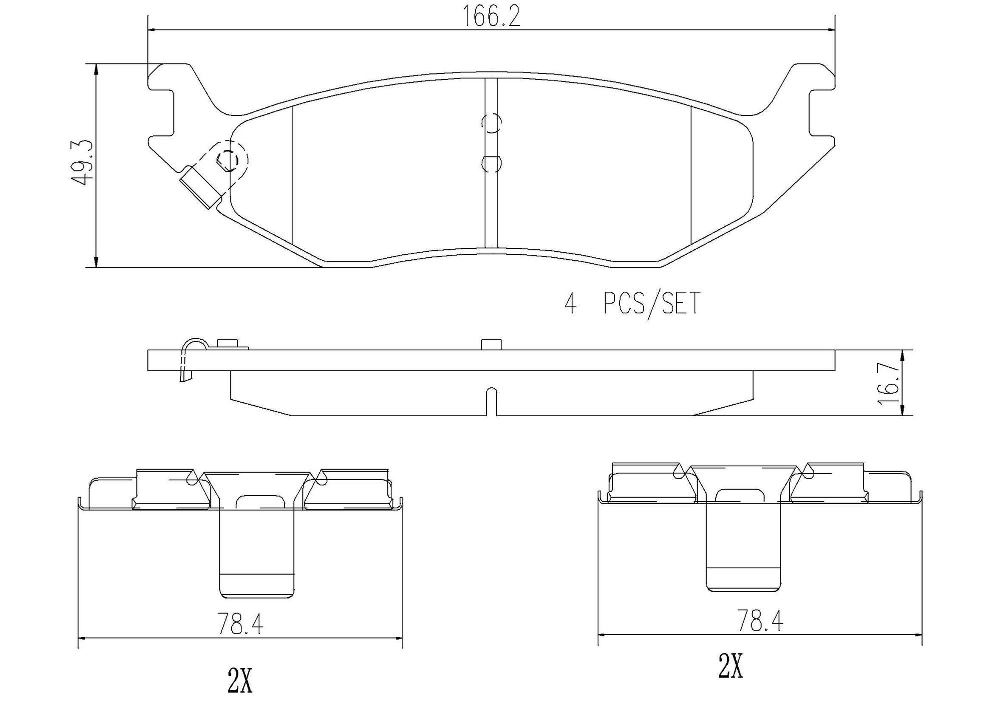 Dodge Disc Brake Pad Set - Rear (Ceramic) 5080563AA Brembo