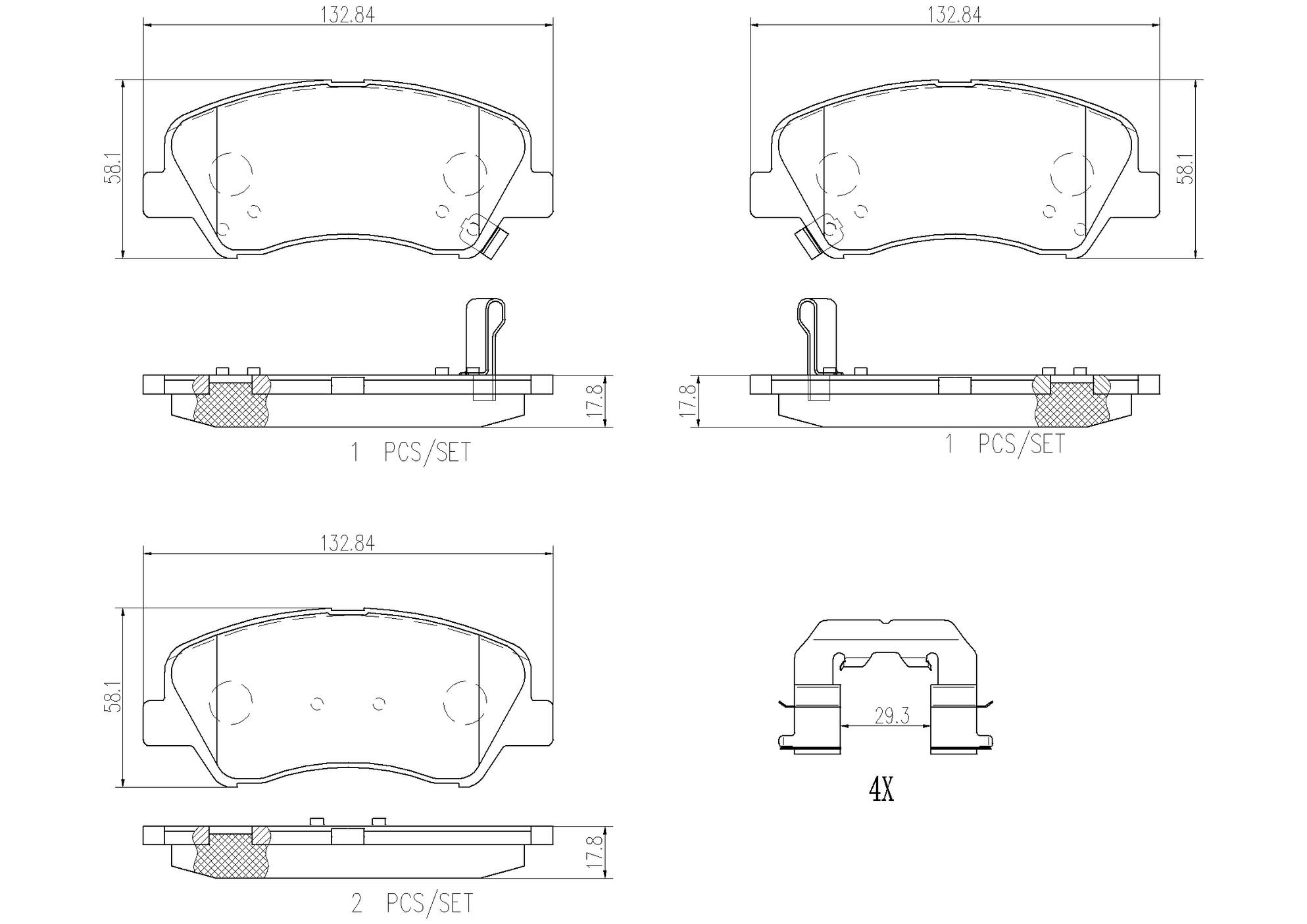 Kia Hyundai Disc Brake Pad Set - Front (Ceramic) 58101H9A60 Brembo