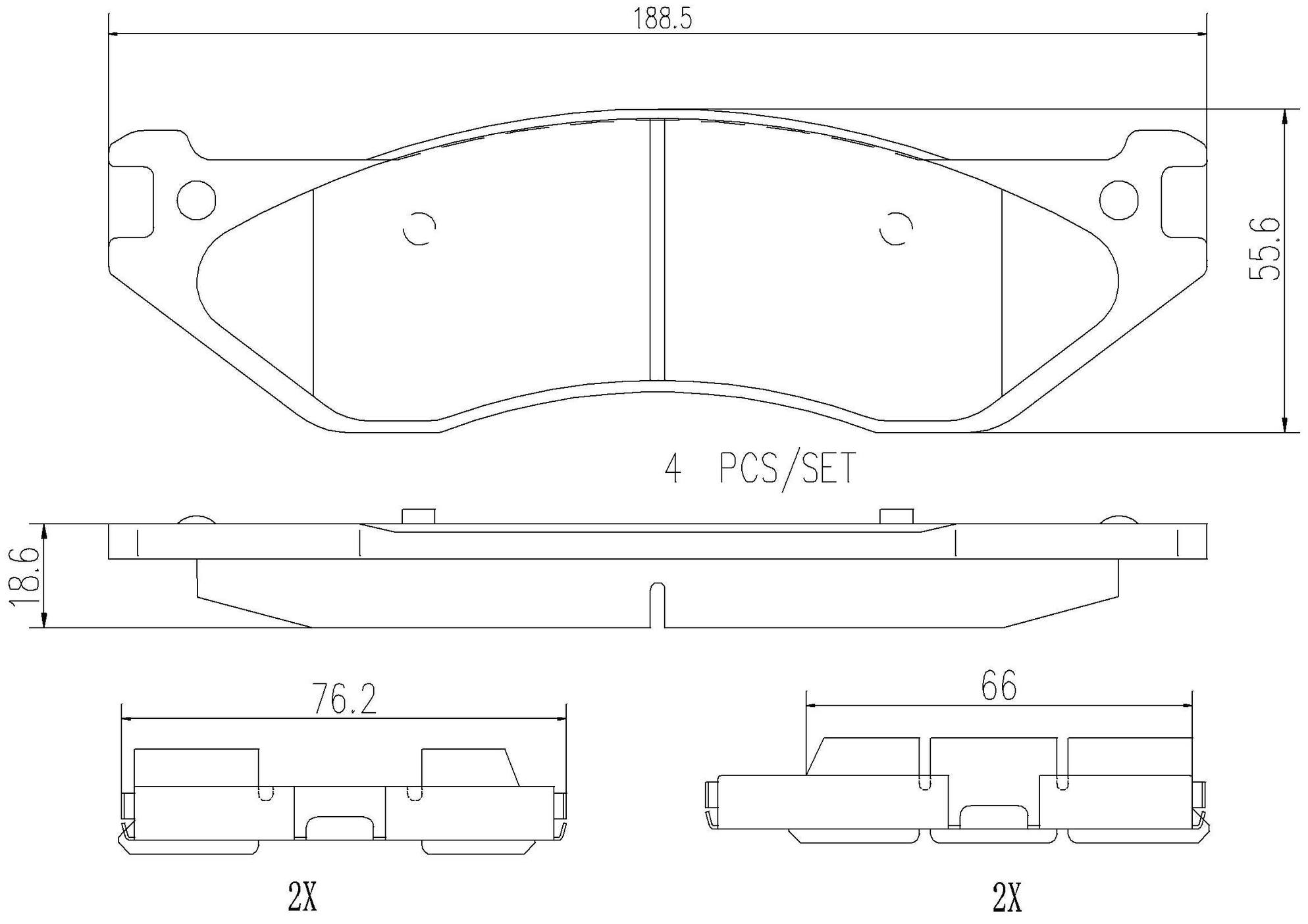 Dodge Disc Brake Pad Set - Front (Ceramic) 5139733AB Brembo