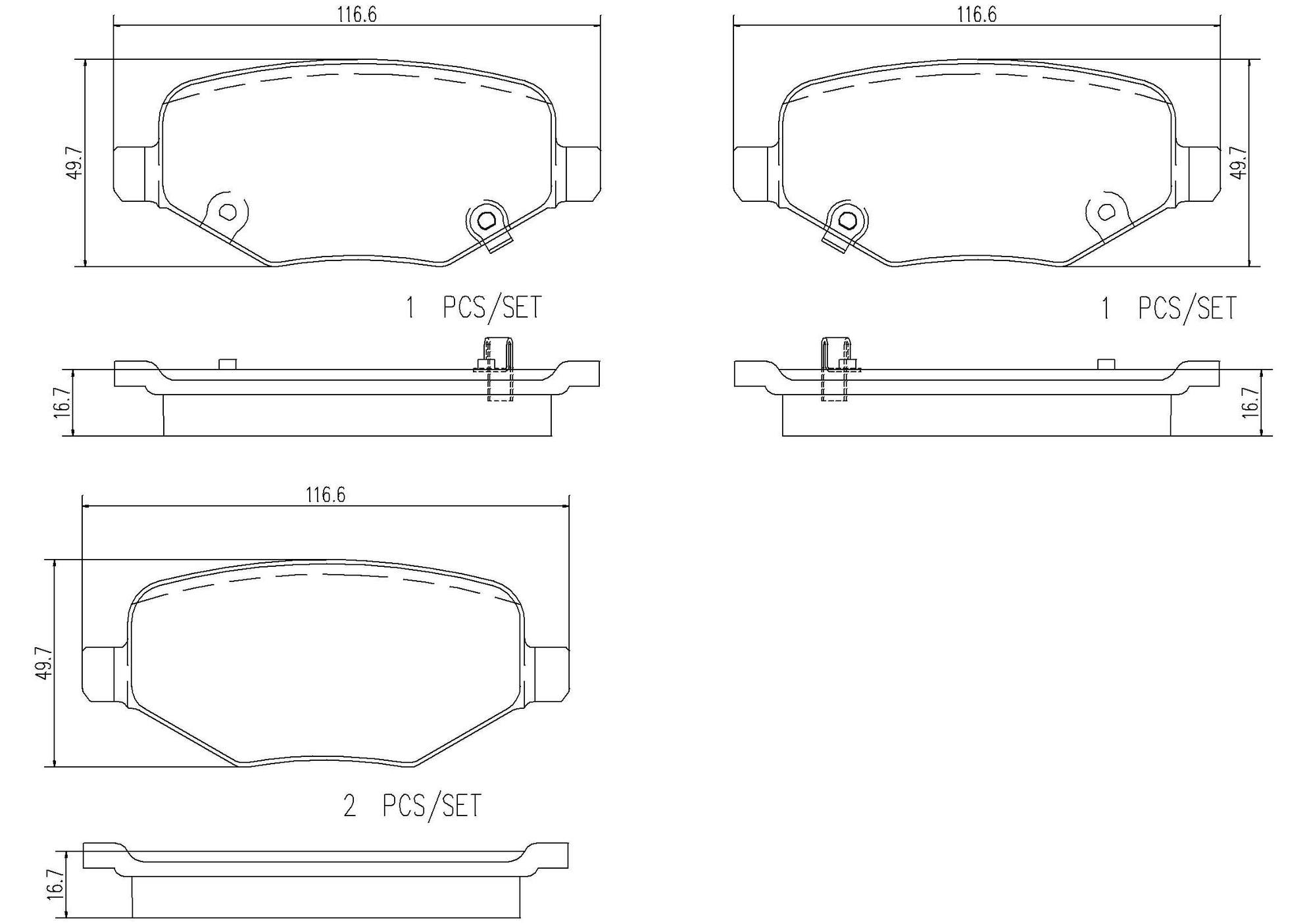 Chrysler Dodge Ram Disc Brake Pad Set - Rear (Ceramic) 68192439AB Brembo