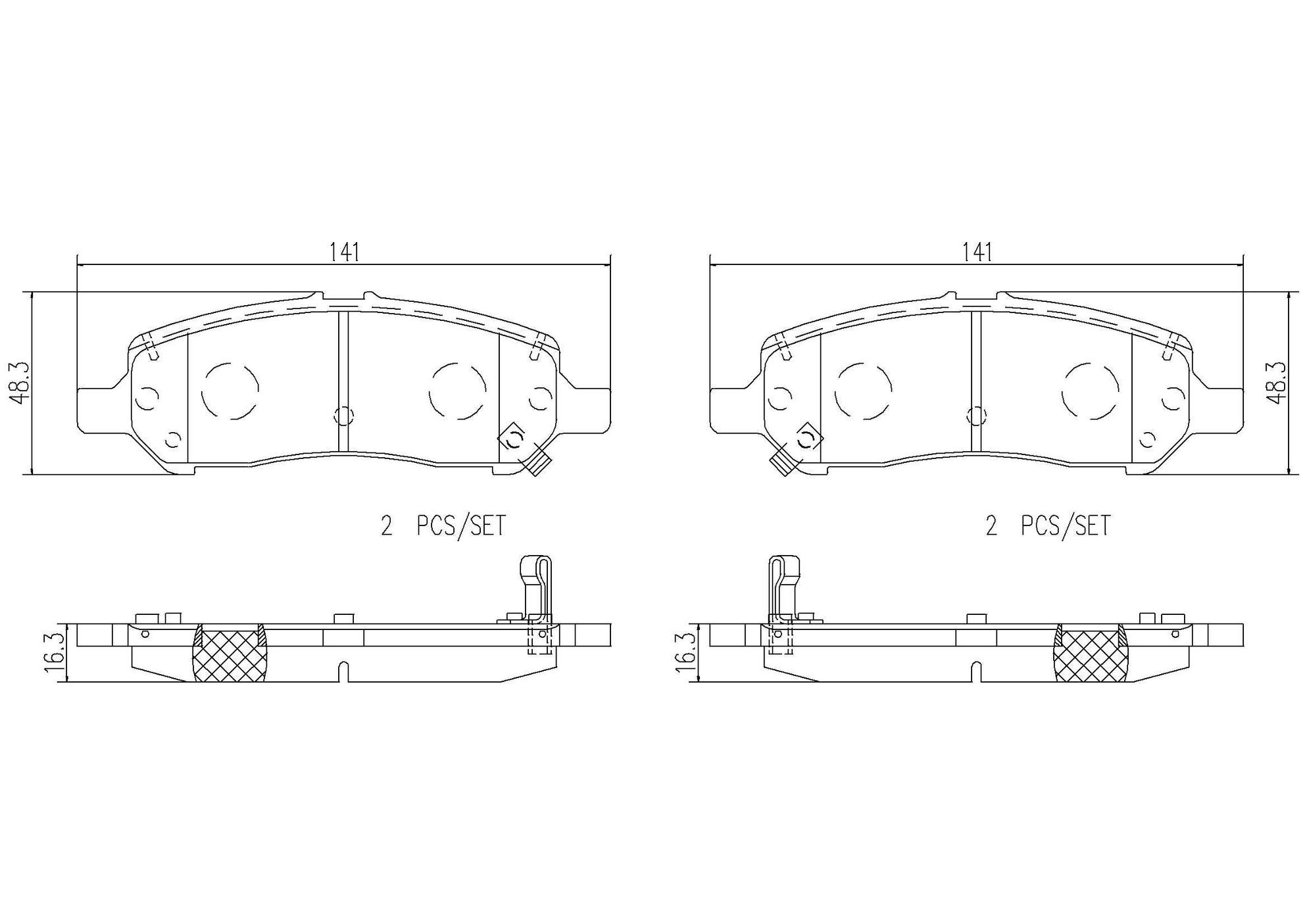 Dodge Disc Brake Pad Set - Rear (Ceramic) 68163822AB Brembo