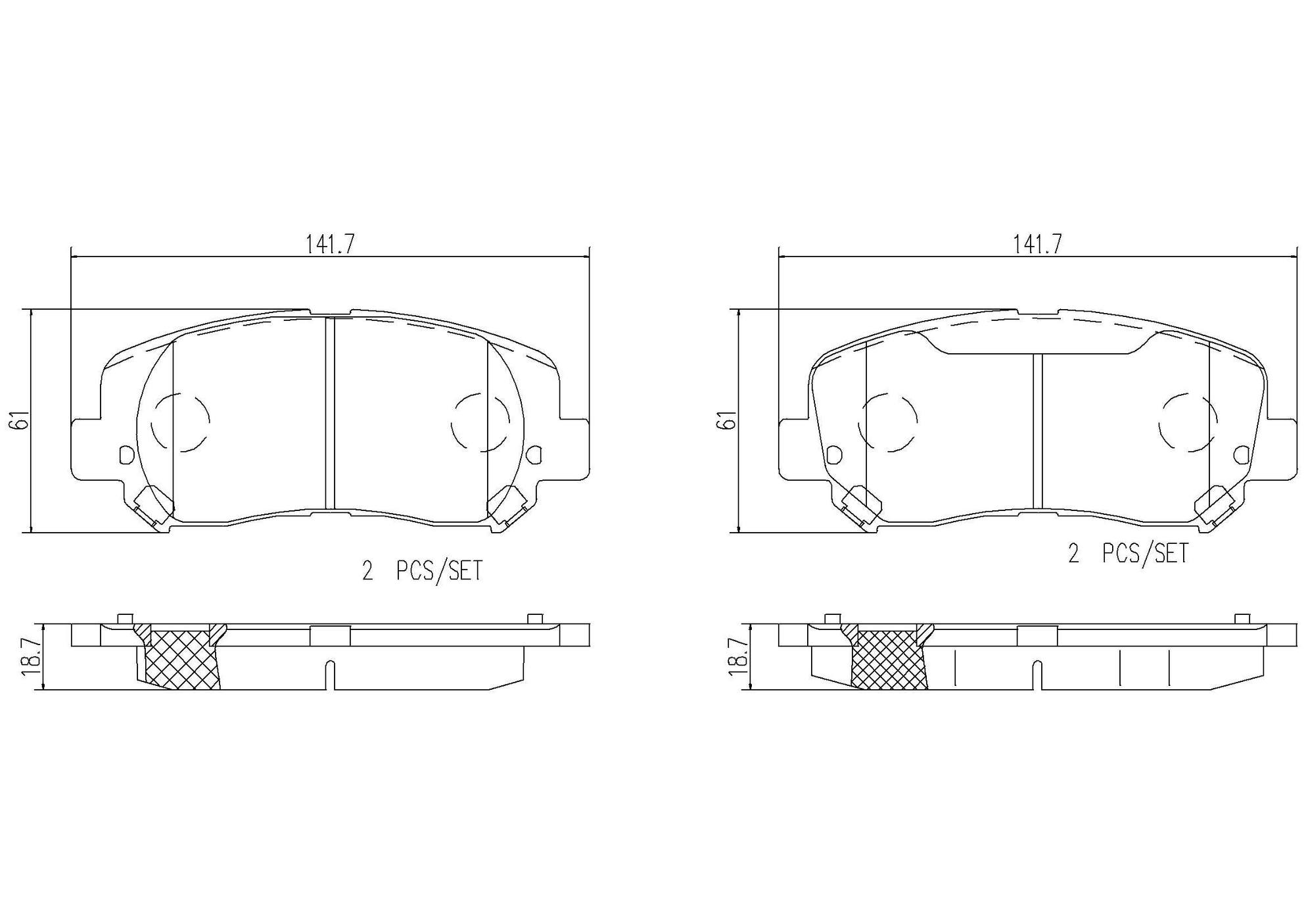 Chrysler Dodge Disc Brake Pad Set - Front (Ceramic) 68316498AA Brembo