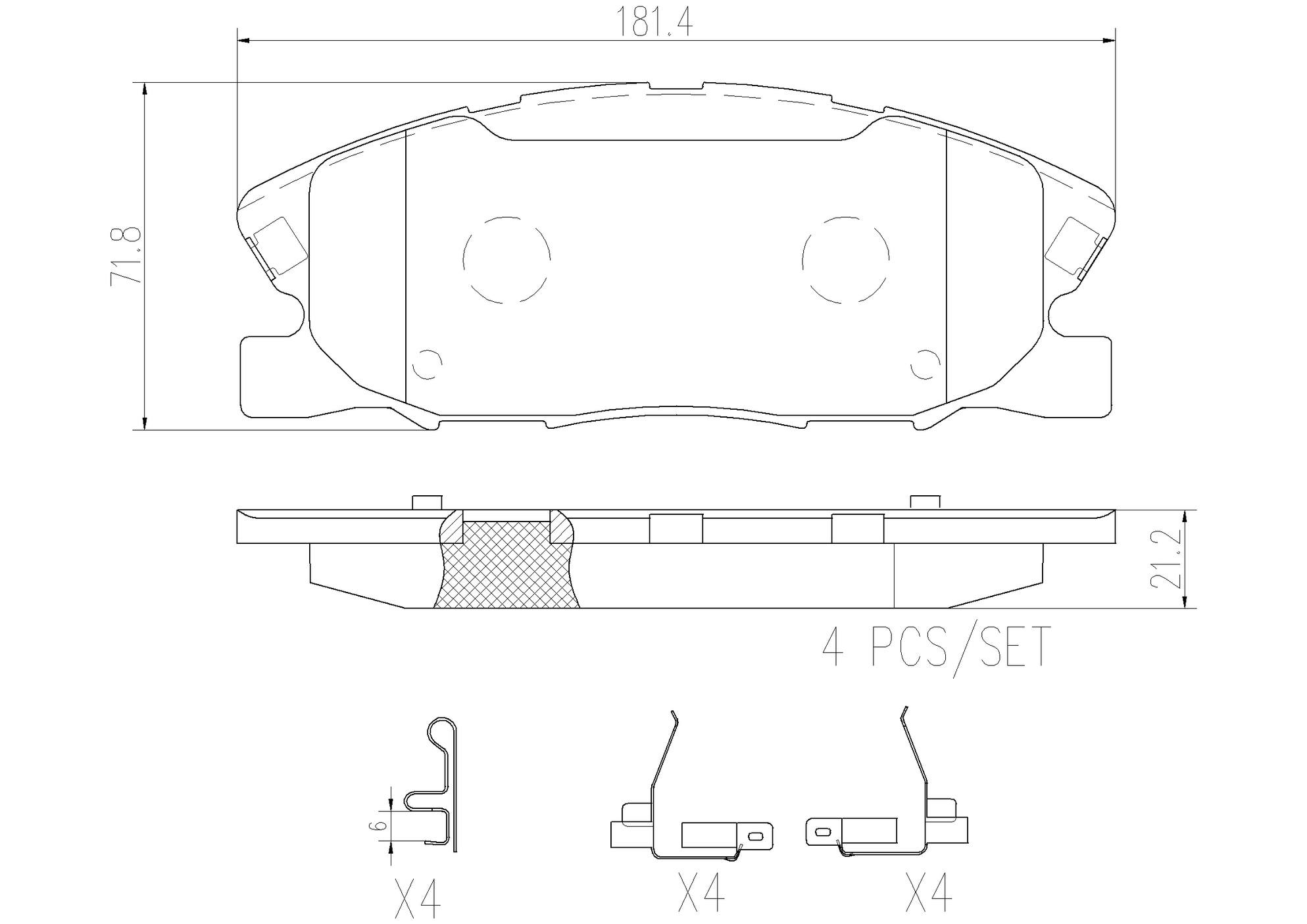 Dodge Disc Brake Pad Set - Front (Ceramic) 68245089AA Brembo