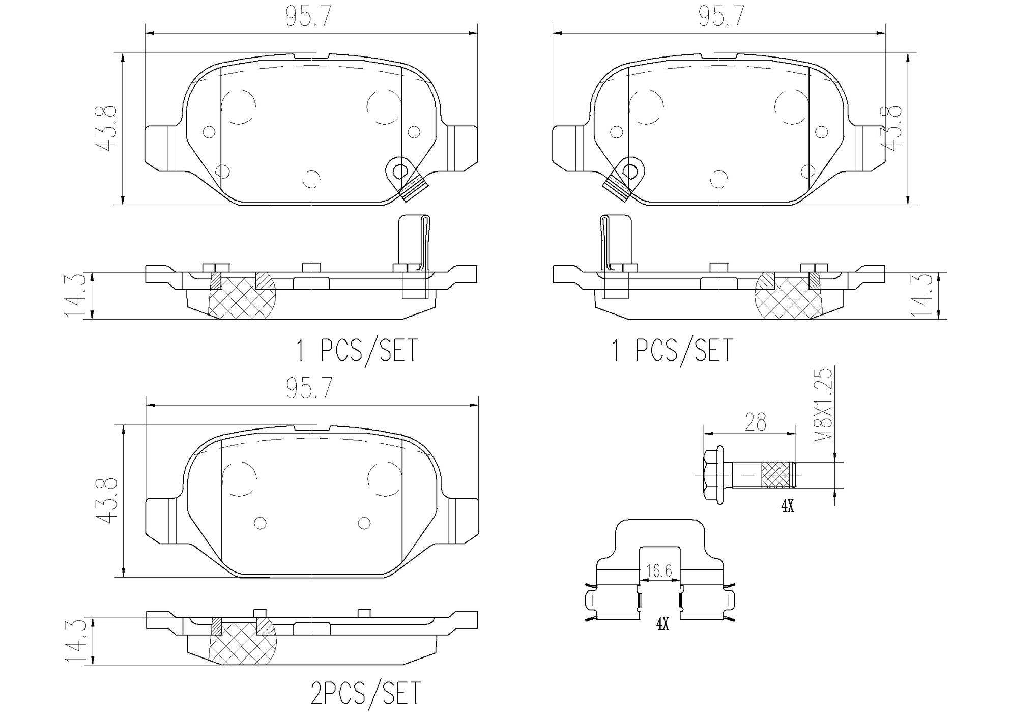 Fiat Disc Brake Pad Set - Rear (Ceramic) 68088919AB Brembo