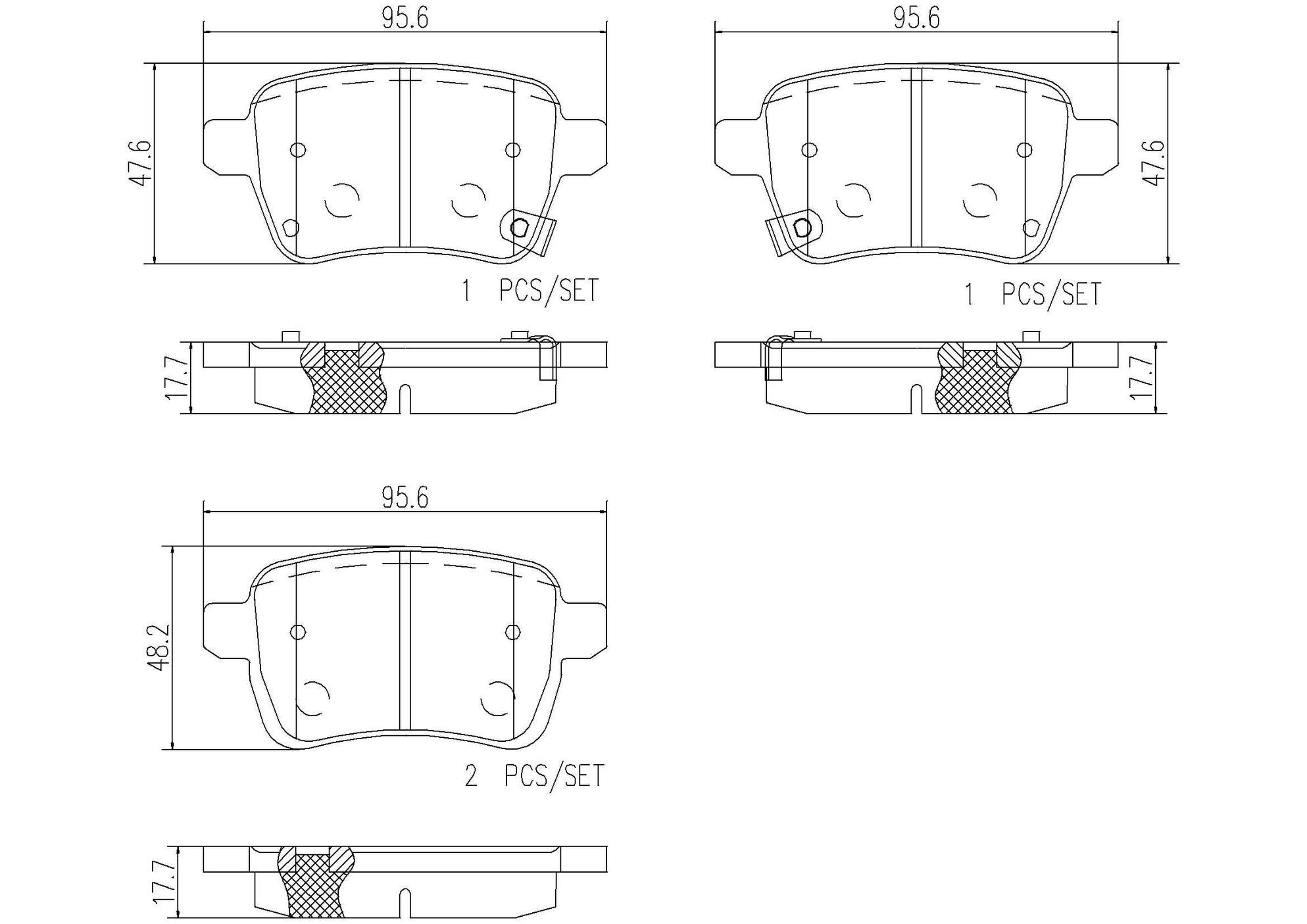 Fiat Disc Brake Pad Set - Rear (Ceramic) 68211493AA Brembo