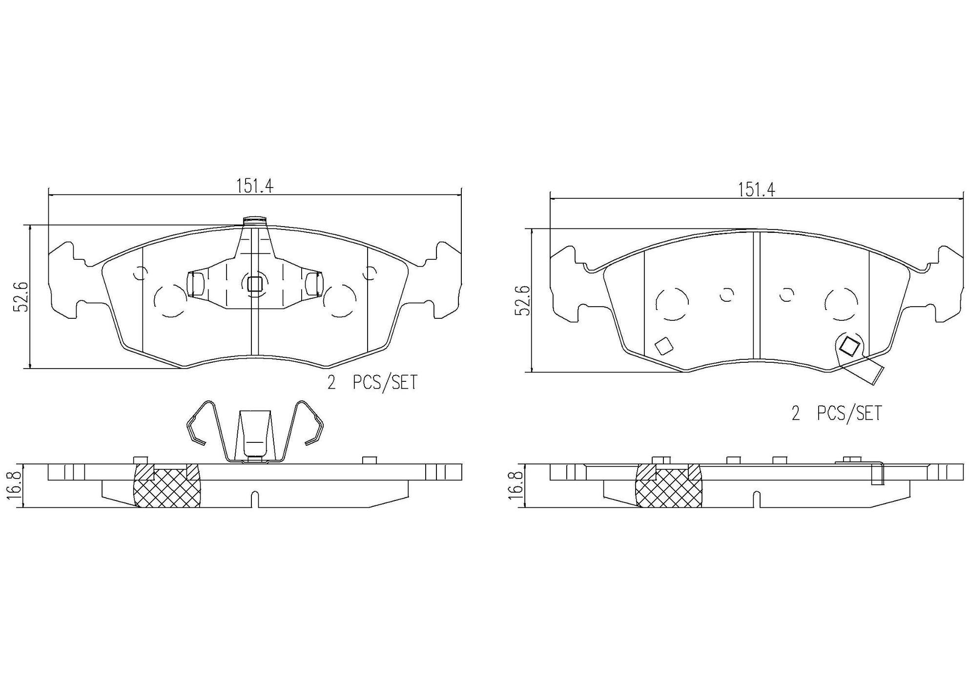 Fiat Disc Brake Pad Set - Front (Ceramic) 68102483AB Brembo