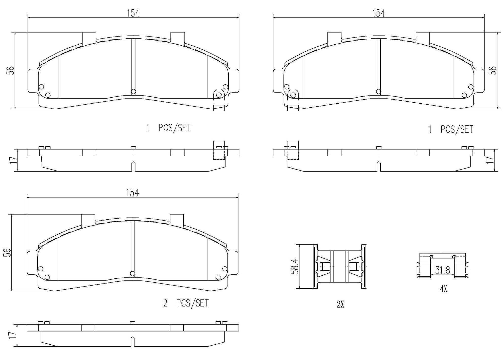 Ford Mazda Mercury Disc Brake Pad Set - Front (Ceramic) XL2Z2001BA Brembo