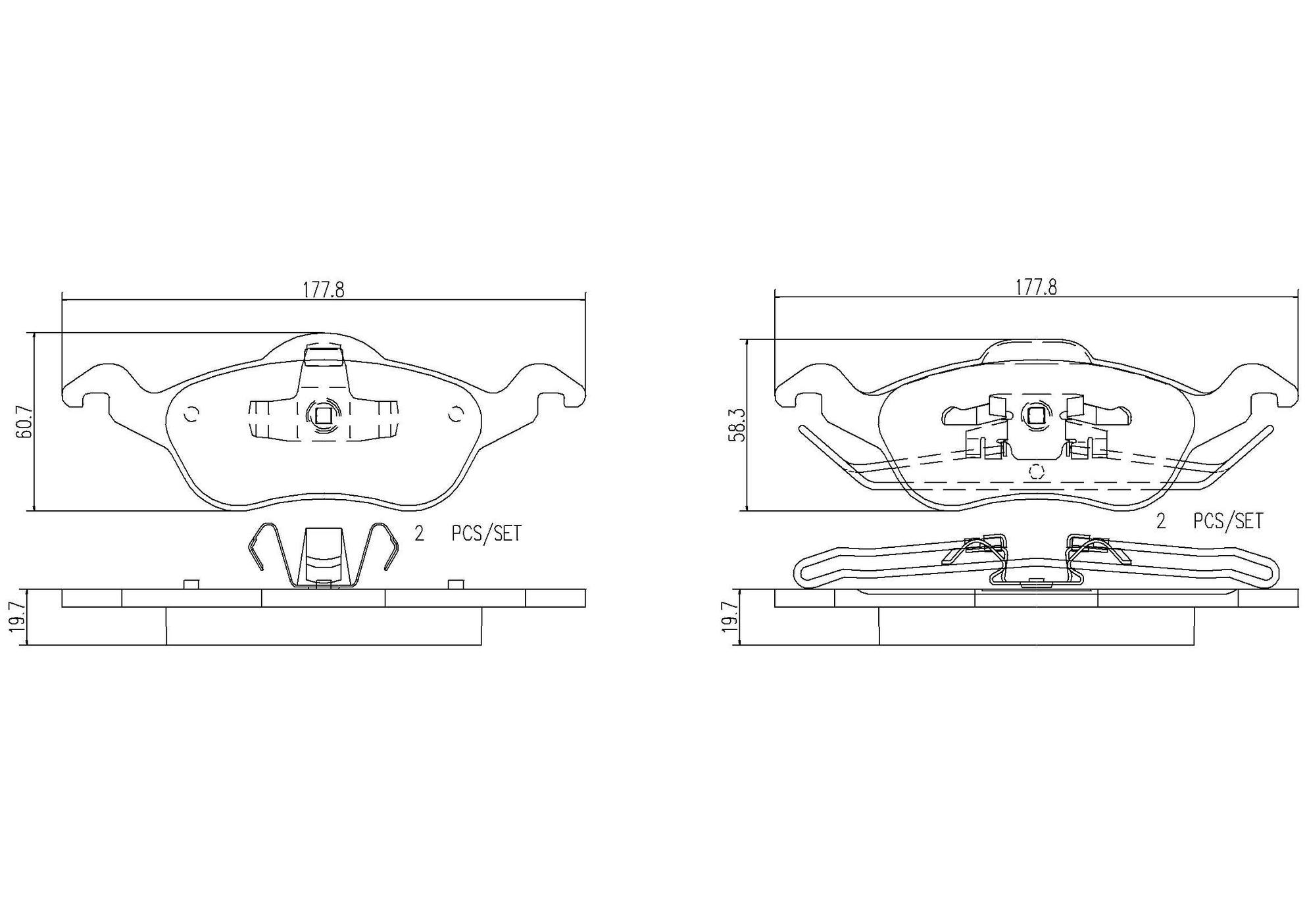 Ford Disc Brake Pad Set - Front (Ceramic) YU2Z2V001KA Brembo