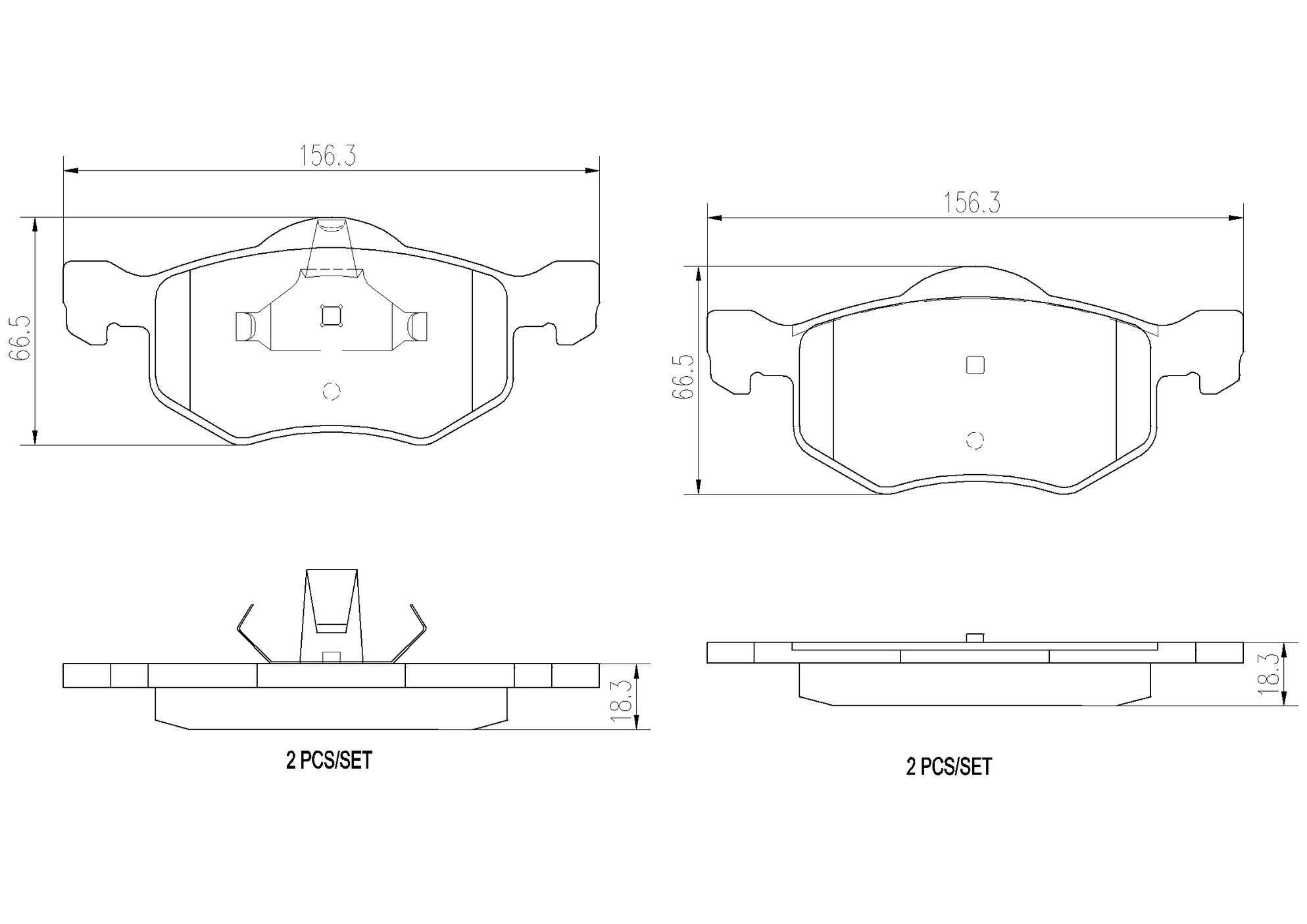 Ford Mazda Mercury Disc Brake Pad Set - Front (Ceramic) YL8Z2001BA Brembo