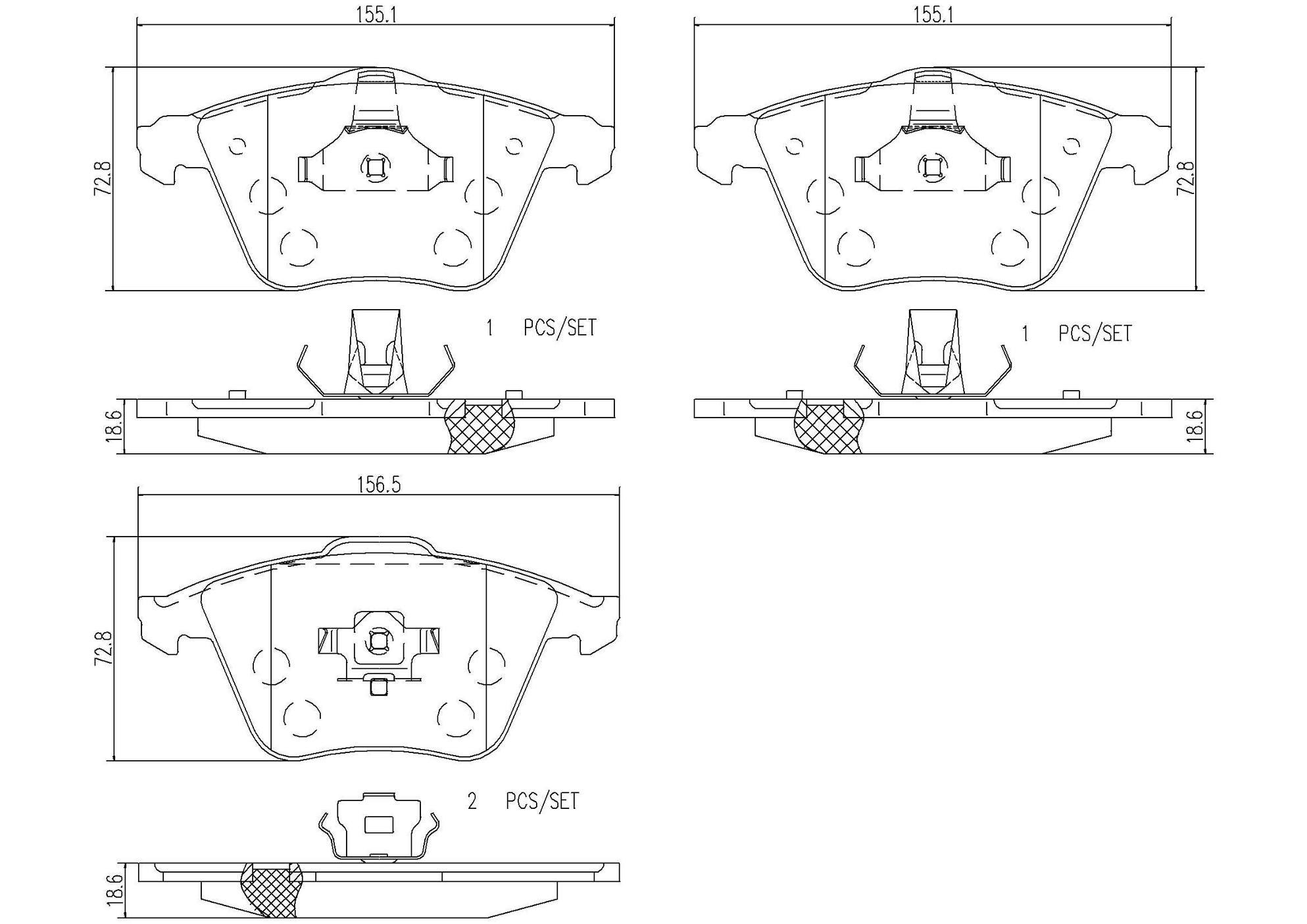 Volvo Mazda Saab Disc Brake Pad Set - Front (Ceramic) 31212184 Brembo