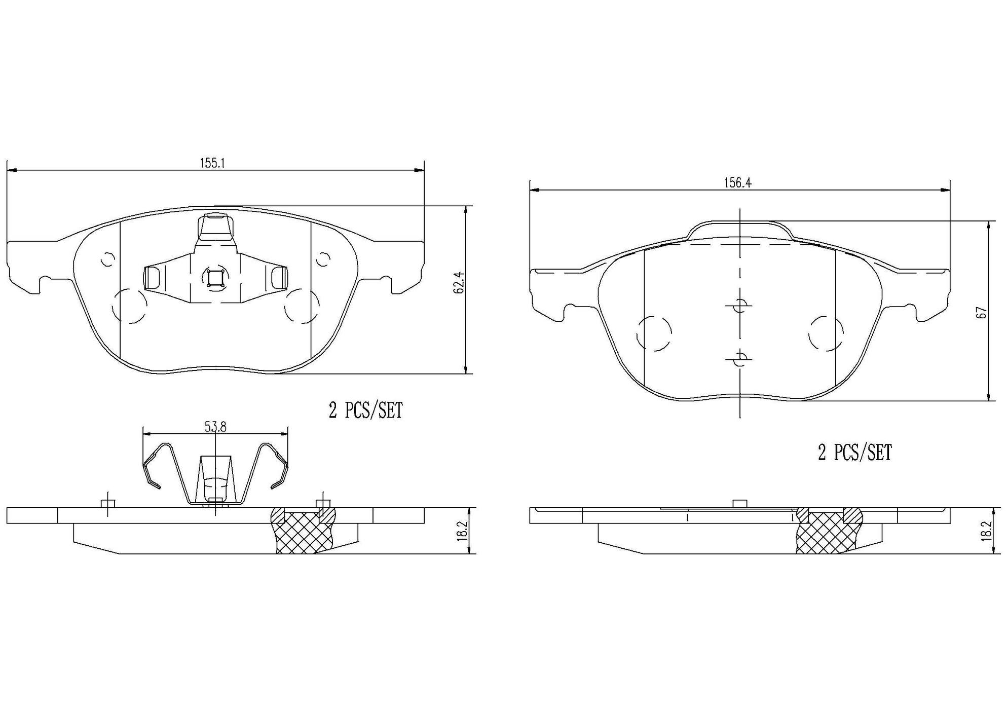 Volvo Ford Mazda Disc Brake Pad Set – Front (Ceramic) 31341301 Brembo ...