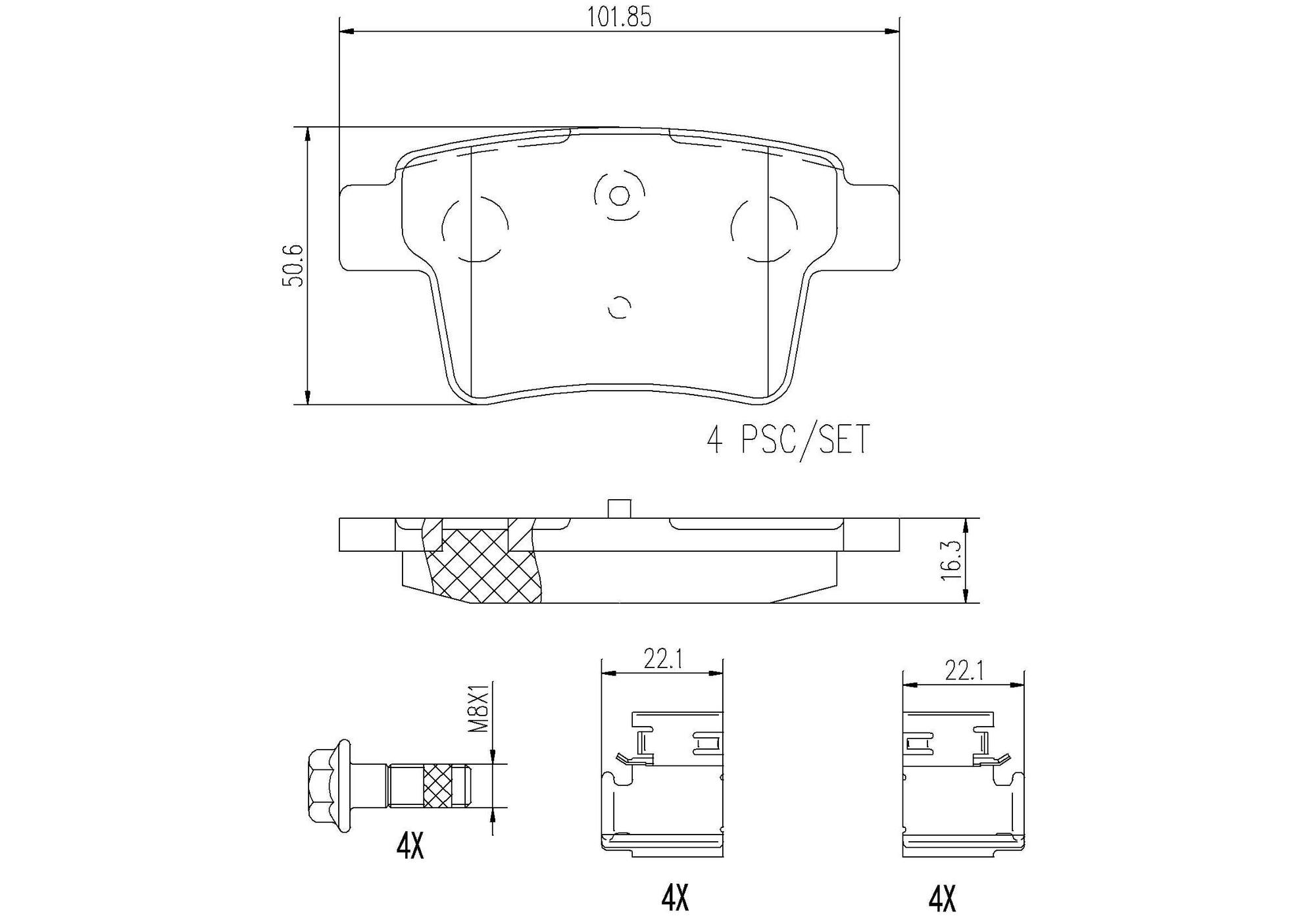 Jaguar Ford Mercury Disc Brake Pad Set - Rear (Ceramic) C2S52081 Brembo